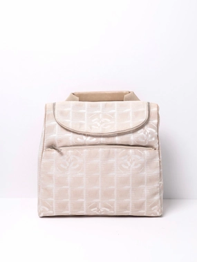 Chanel Travel Line Beige Backpack With Adjustable Strap - Excellent Condition
