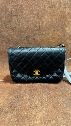 Chanel Vintage Black Flap Bag - Preloved Leather Shoulder Bag
