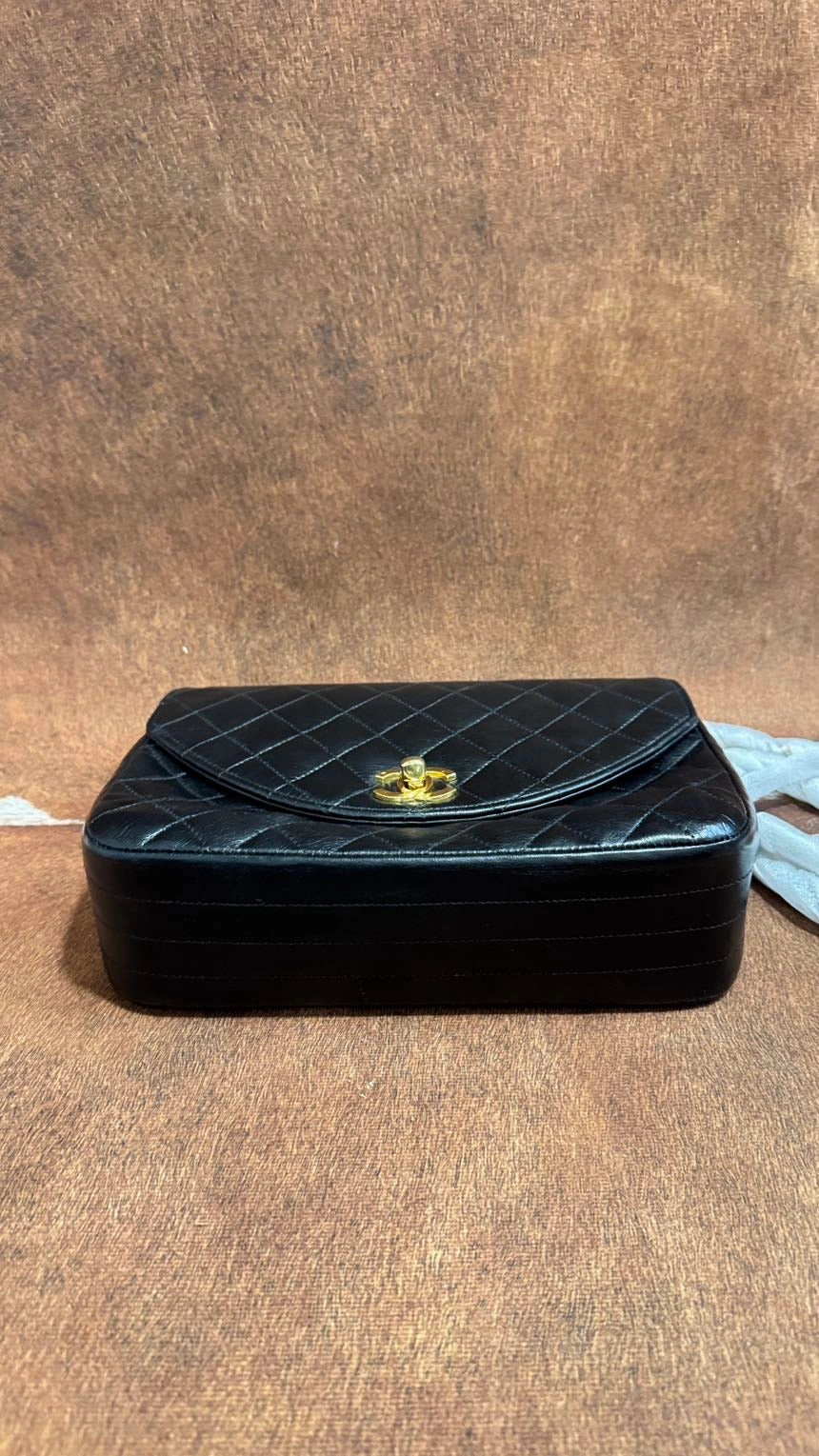 Chanel Vintage Black Flap Bag - Preloved Leather Shoulder Bag