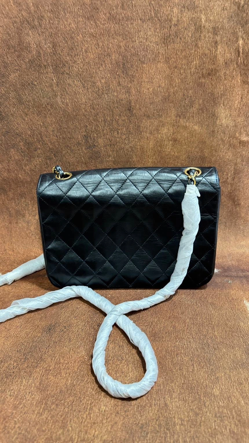 Chanel Vintage Black Flap Bag - Preloved Leather Shoulder Bag