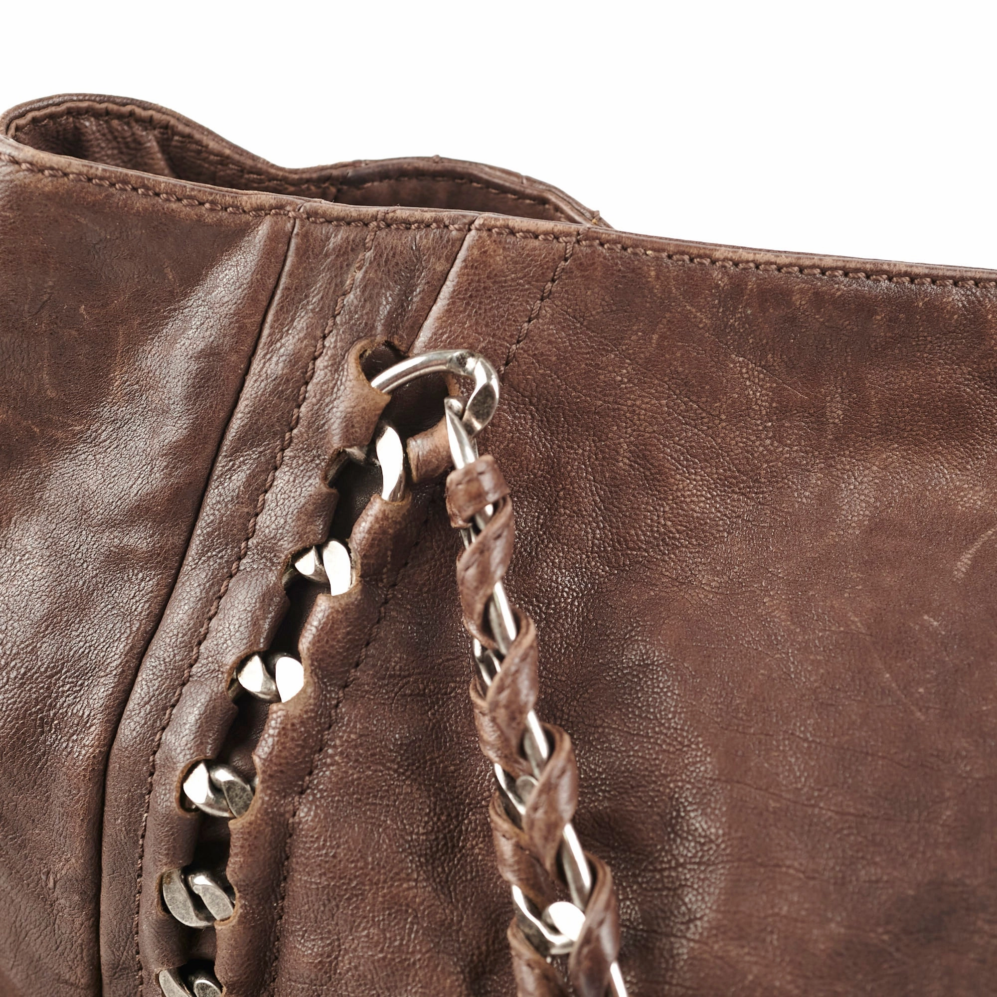 Chanel Vintage Brown Leather Tote - Series 10
