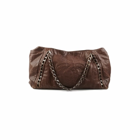 Chanel Vintage Brown Leather Tote - Series 10