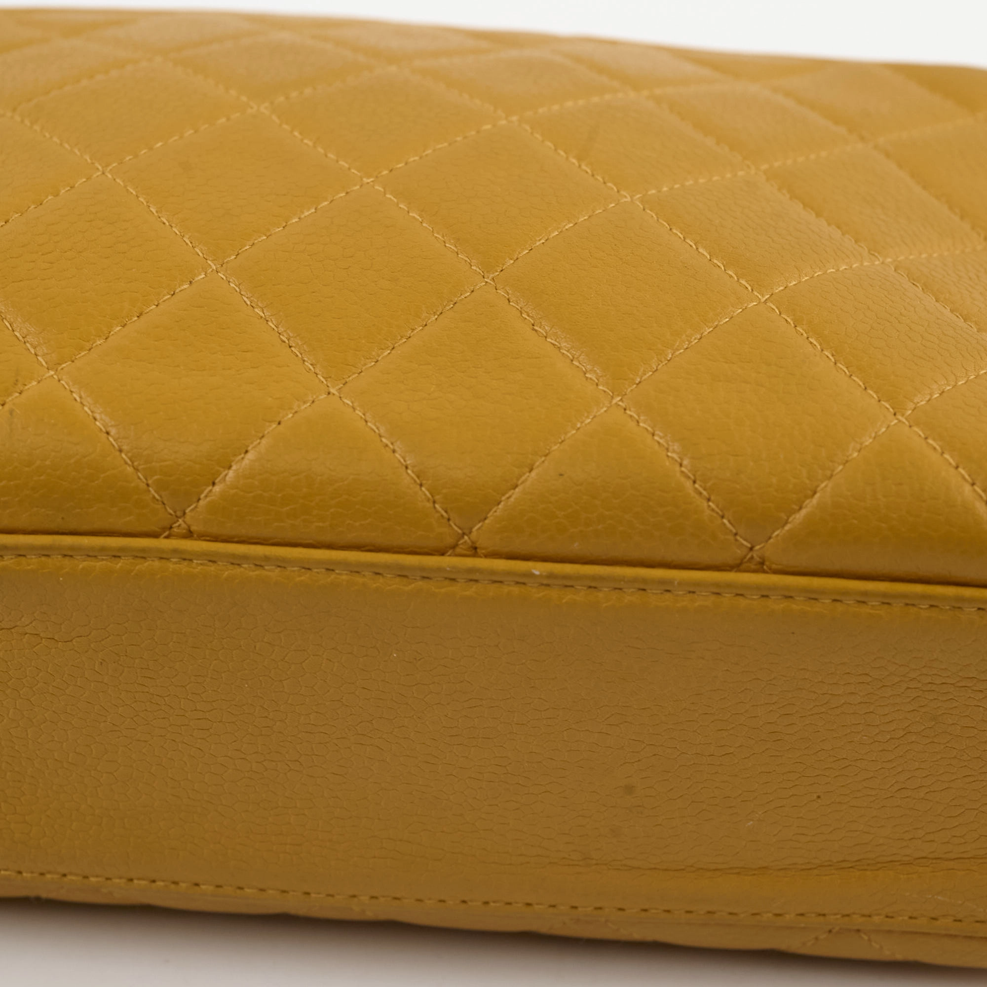 Chanel Vintage Top Handle CC Turnlock Bag Mustard Caviar
