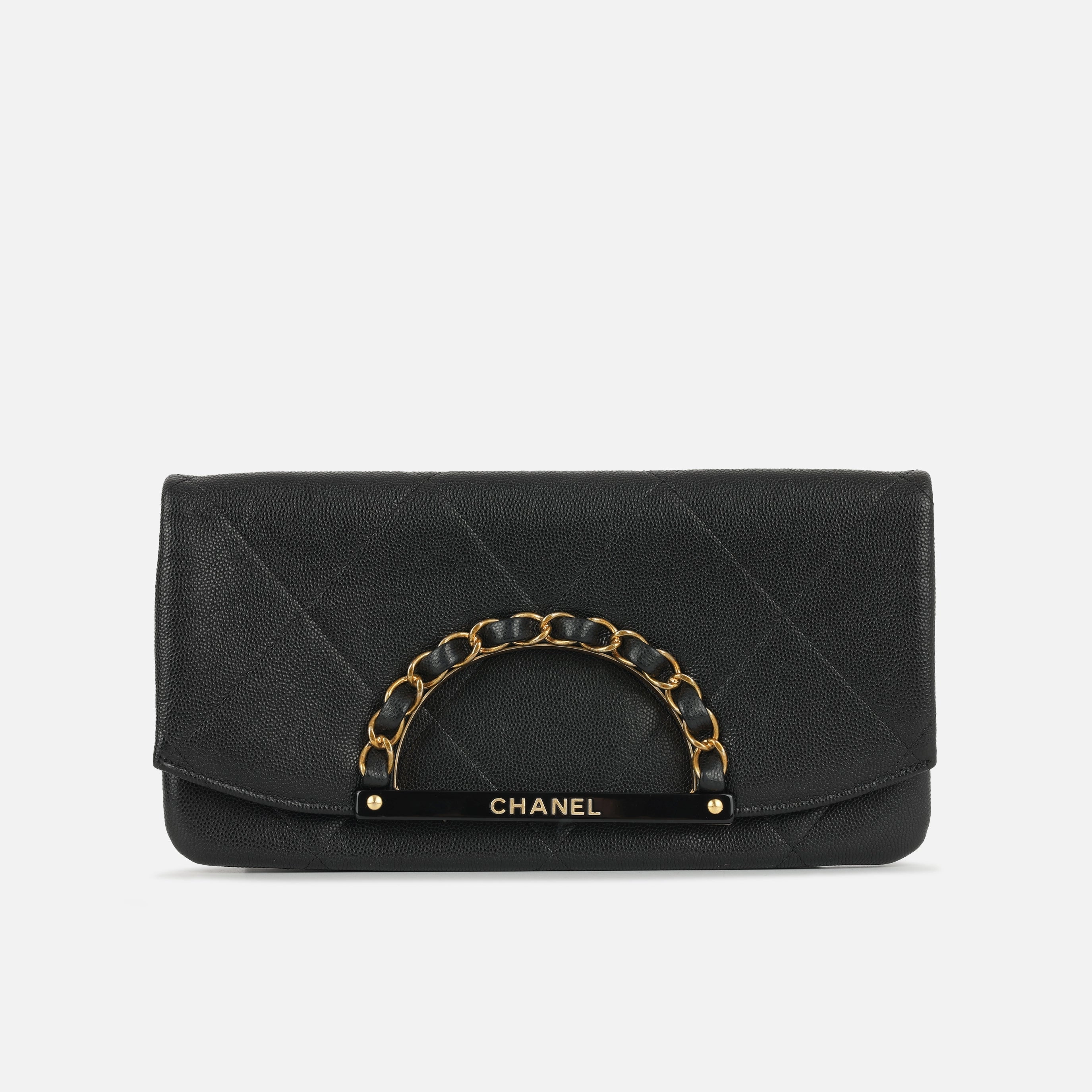 Chanel Woven Chain Handle Clutch