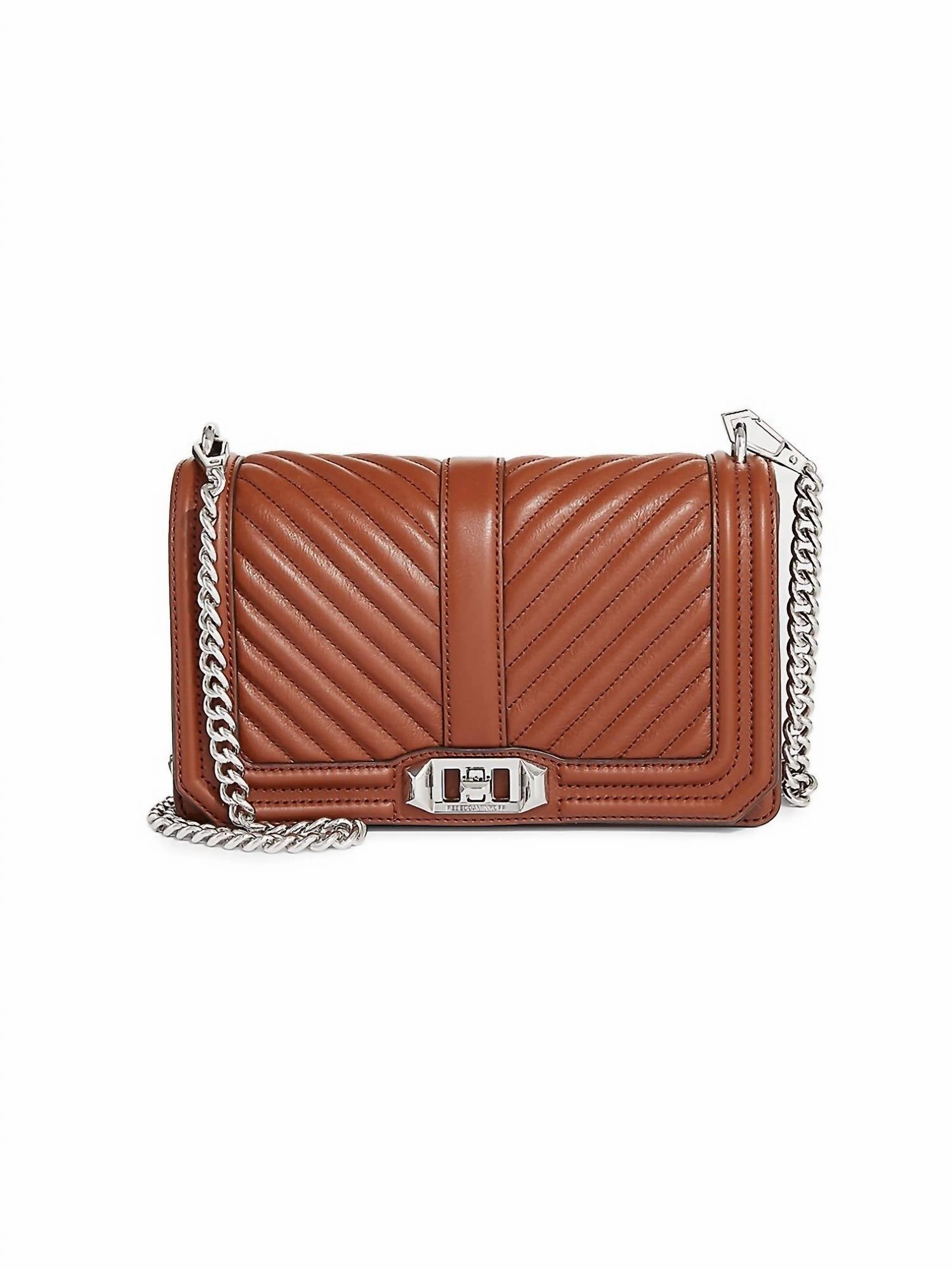 Chevron Quilted Jumbo Love Crosbody Large In Dark Luggage