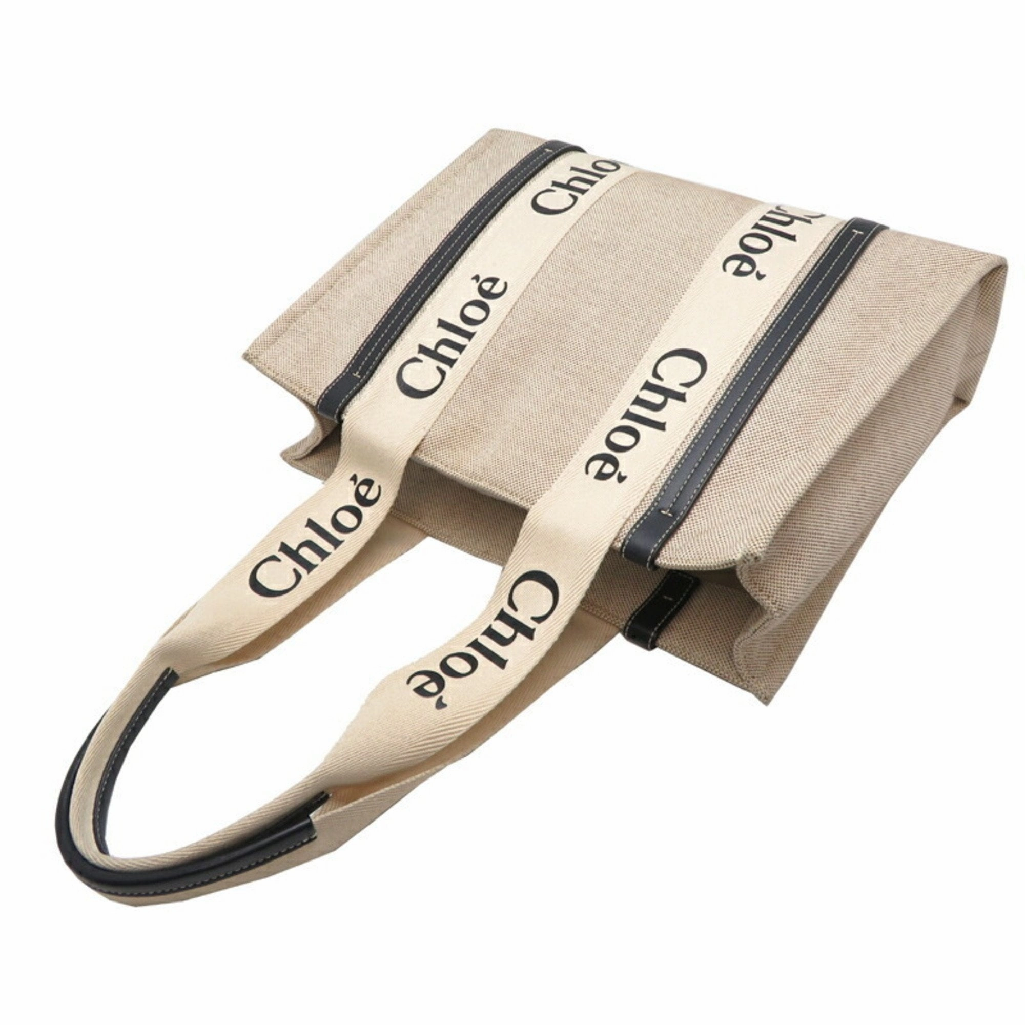 Chlo  Canvas Leather Handbag Tote Bag (Pre-Owned)