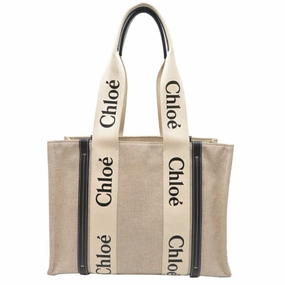 Chlo  Canvas Leather Handbag Tote Bag (Pre-Owned)