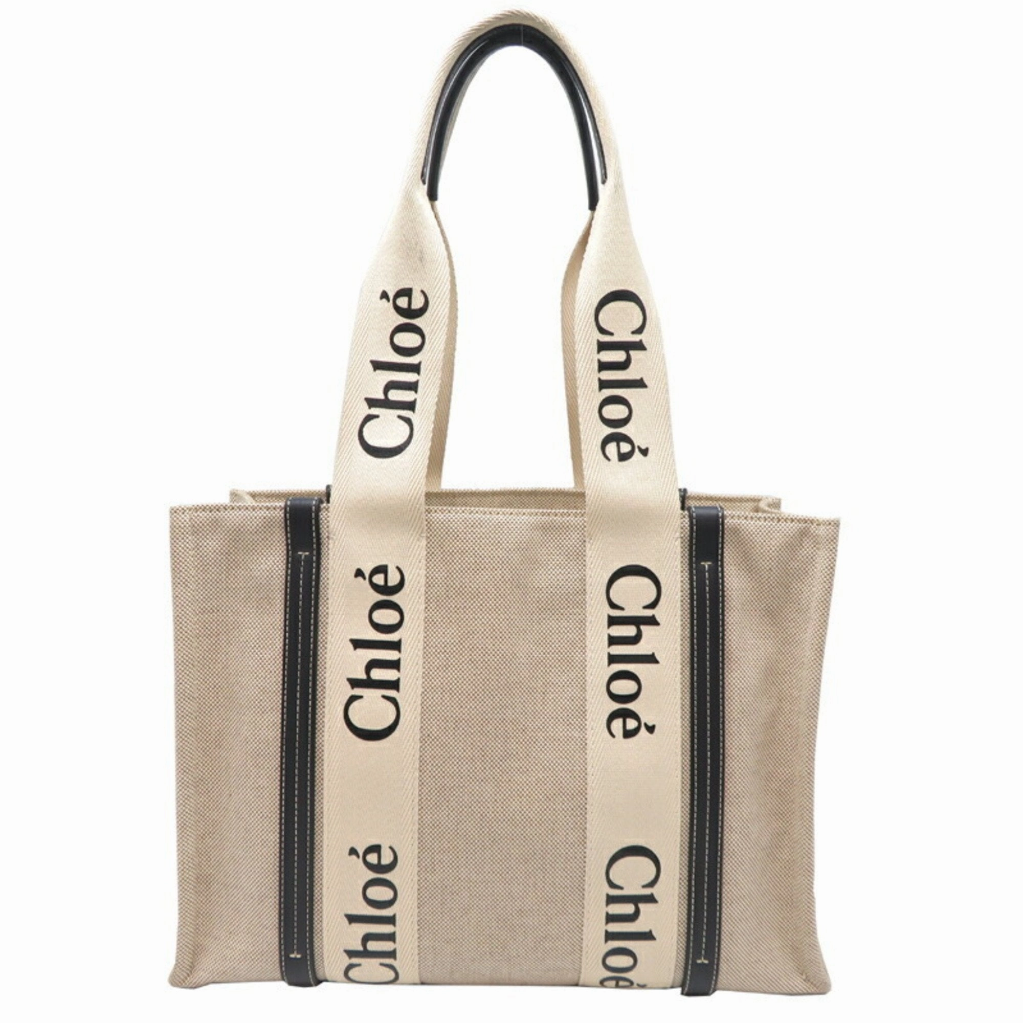 Chlo  Canvas Leather Handbag Tote Bag (Pre-Owned)