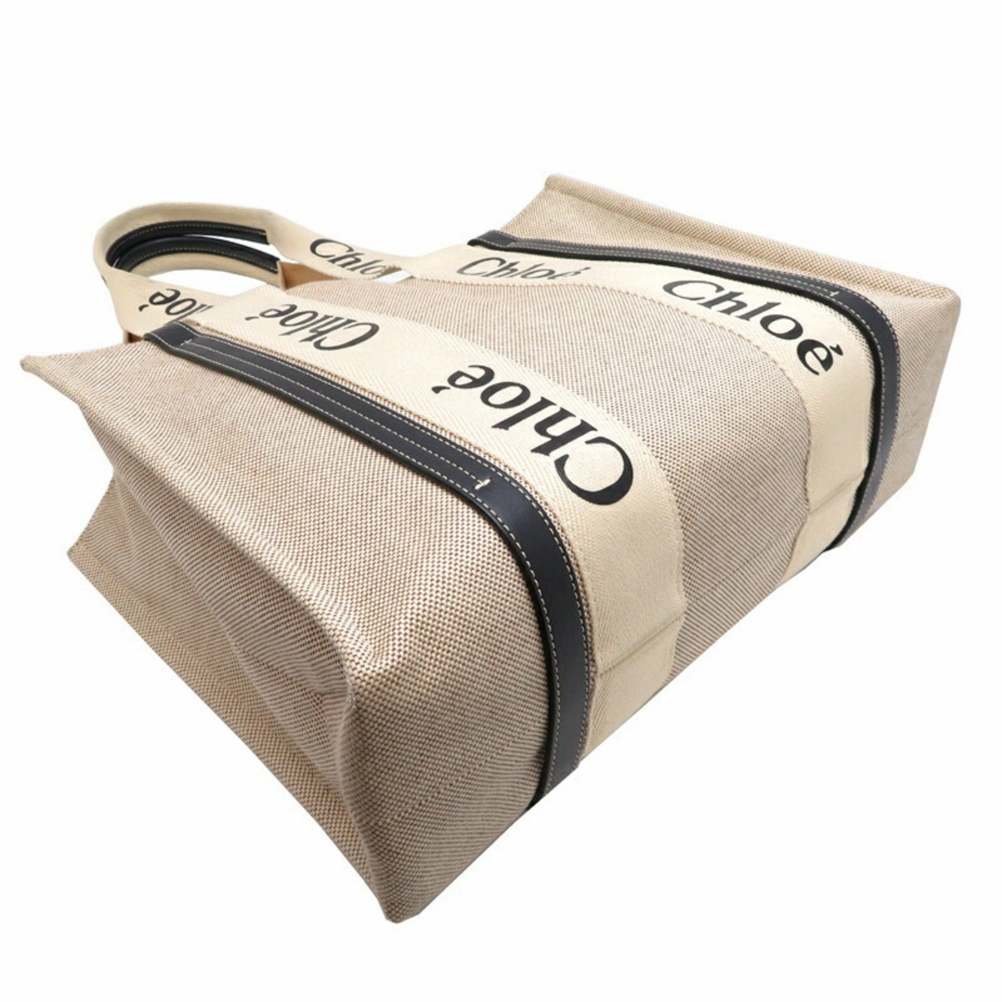 Chlo  Canvas Leather Handbag Tote Bag (Pre-Owned)
