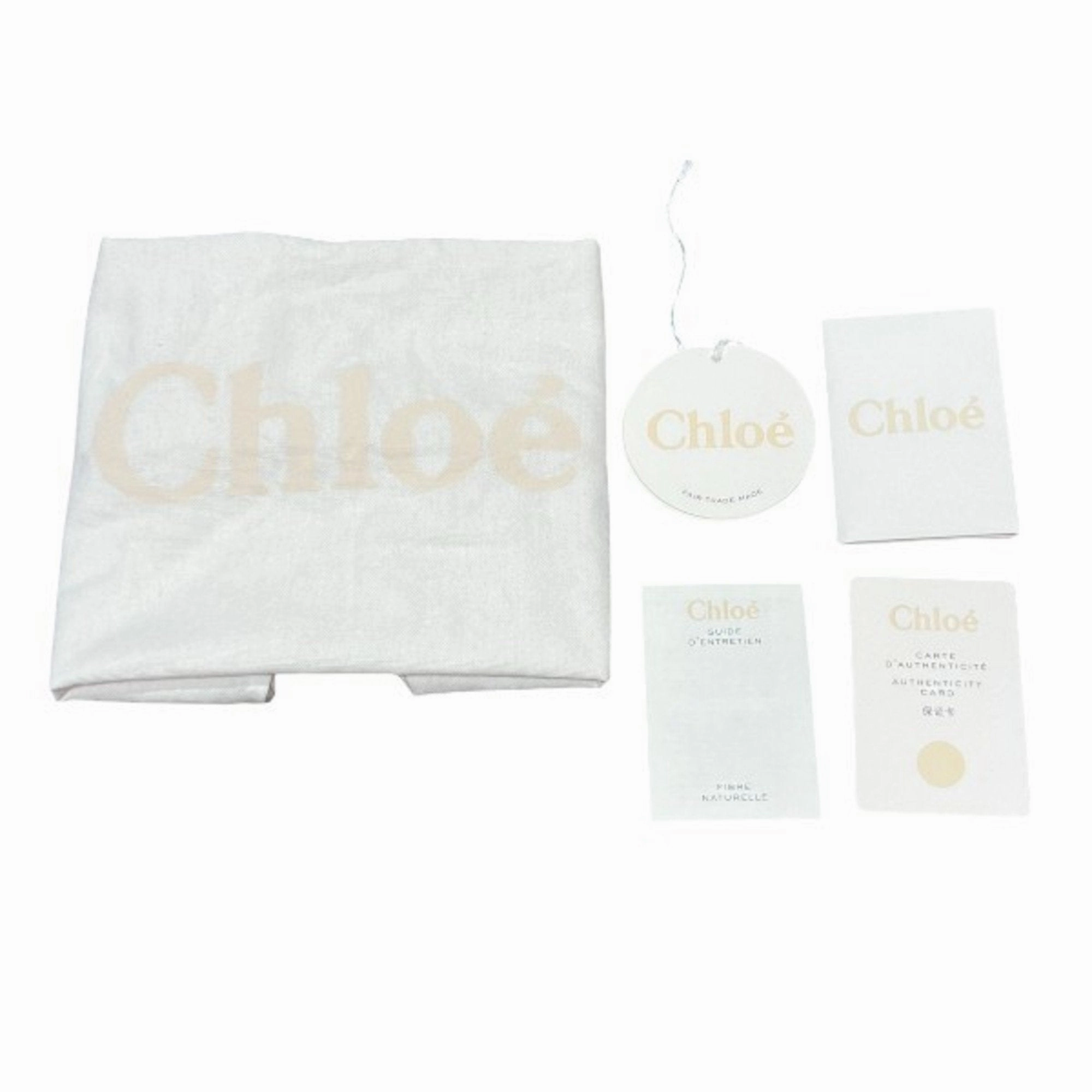 Chlo Paper Linen Leather Handbag Shoulder Bag (Pre-Owned)