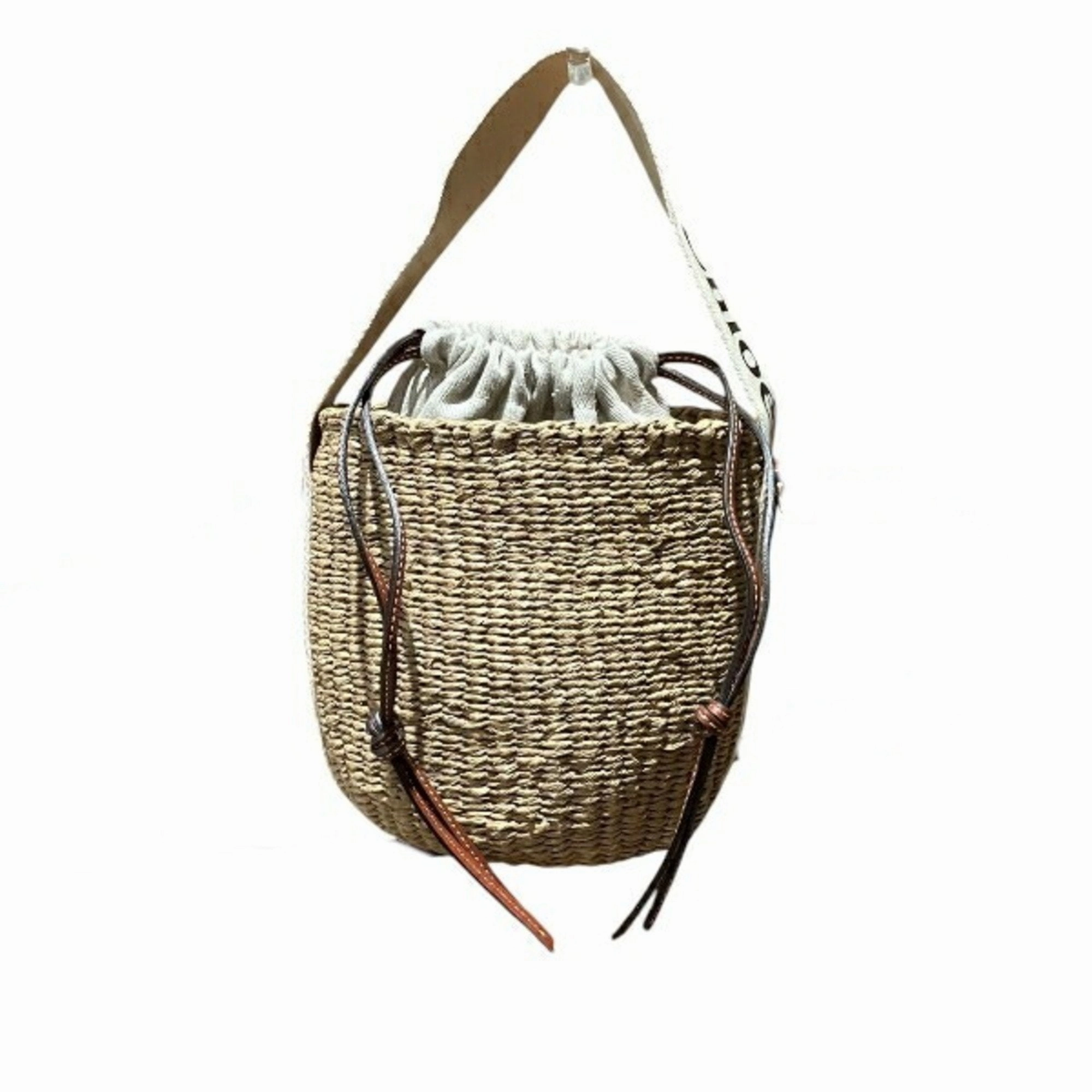 Chlo Paper Linen Leather Handbag Shoulder Bag (Pre-Owned)
