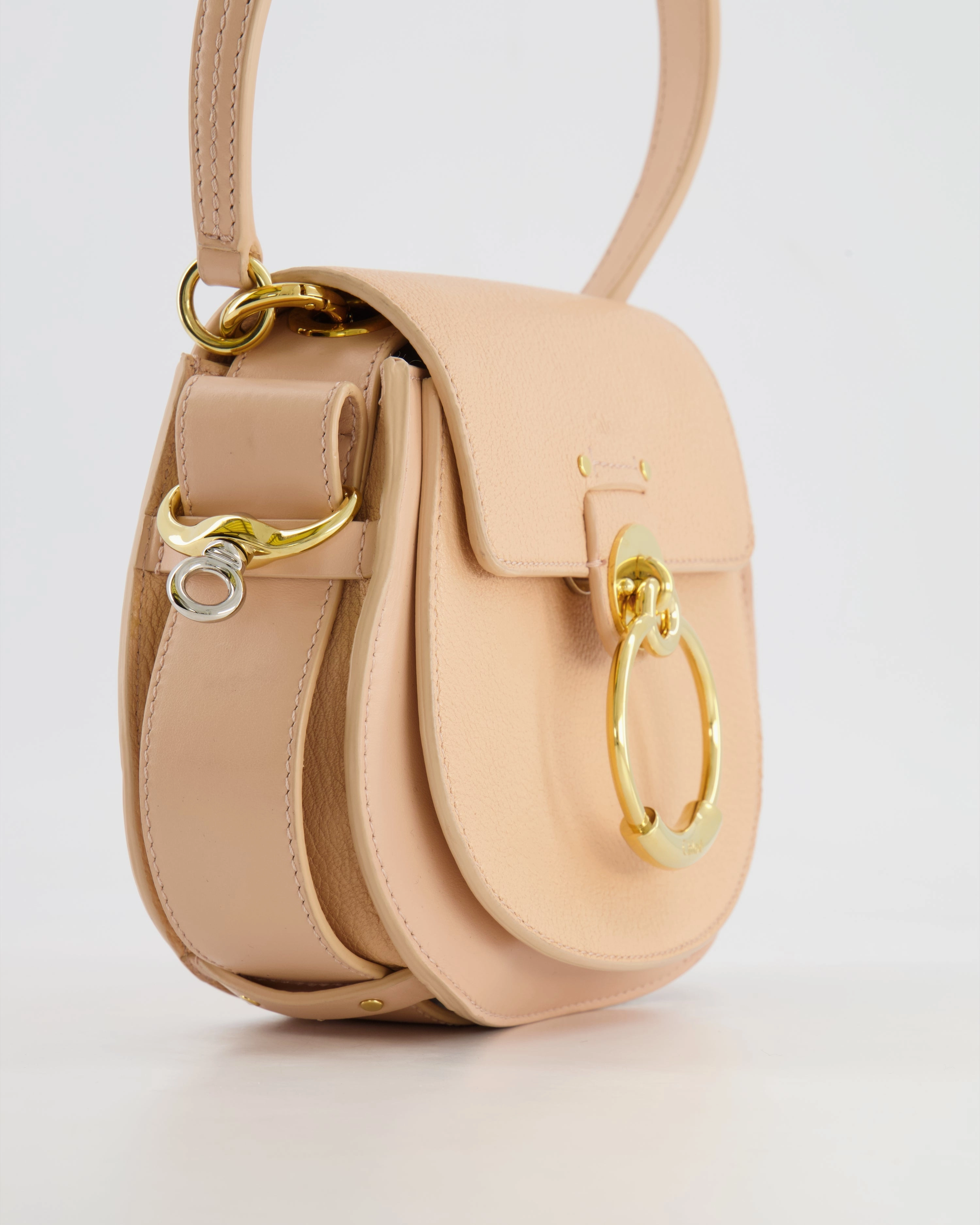 Chlo Small Beige Leather Tess Shoulder Bag with Gold Hardware RRP 1,790