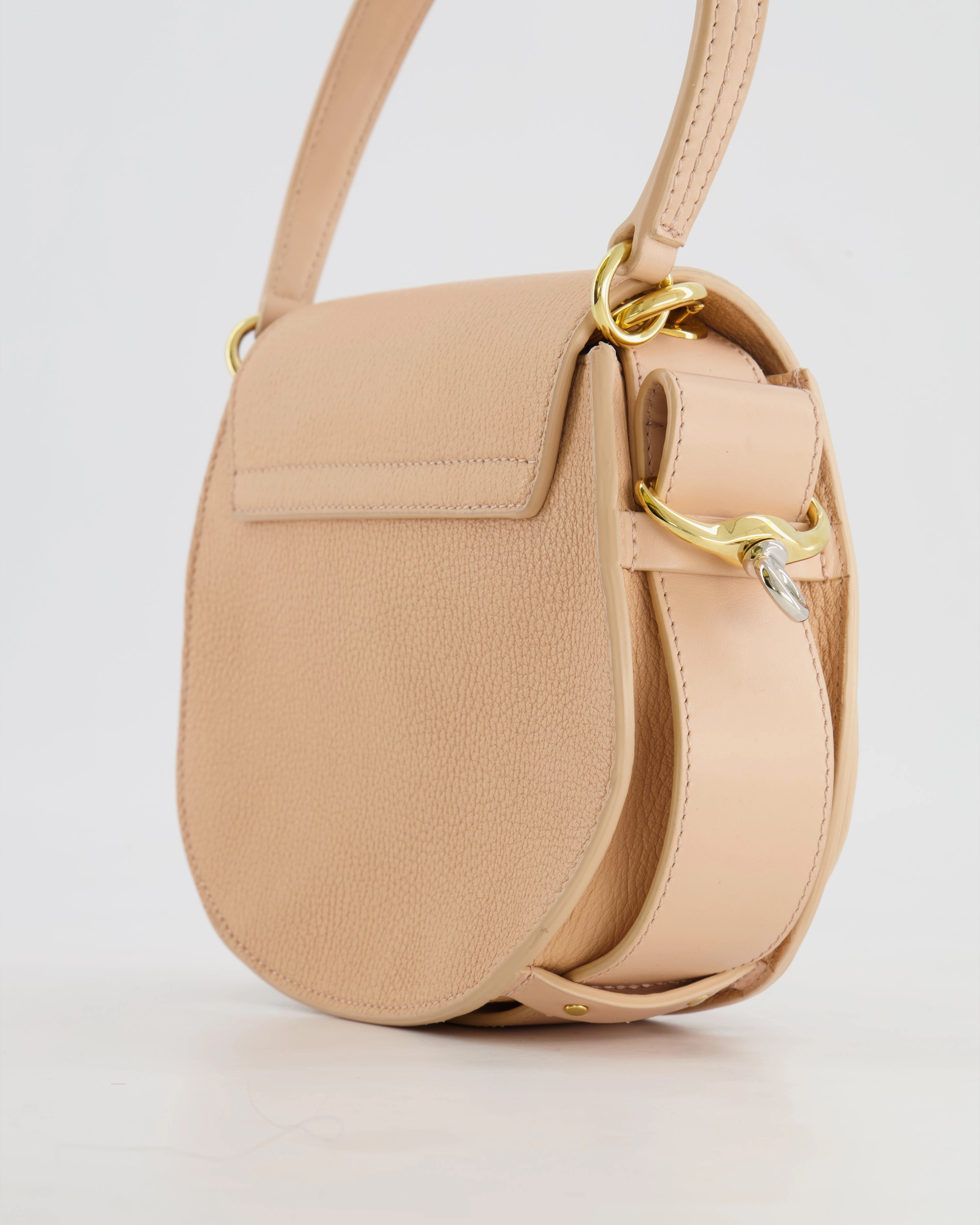 Chlo Small Beige Leather Tess Shoulder Bag with Gold Hardware RRP 1,790