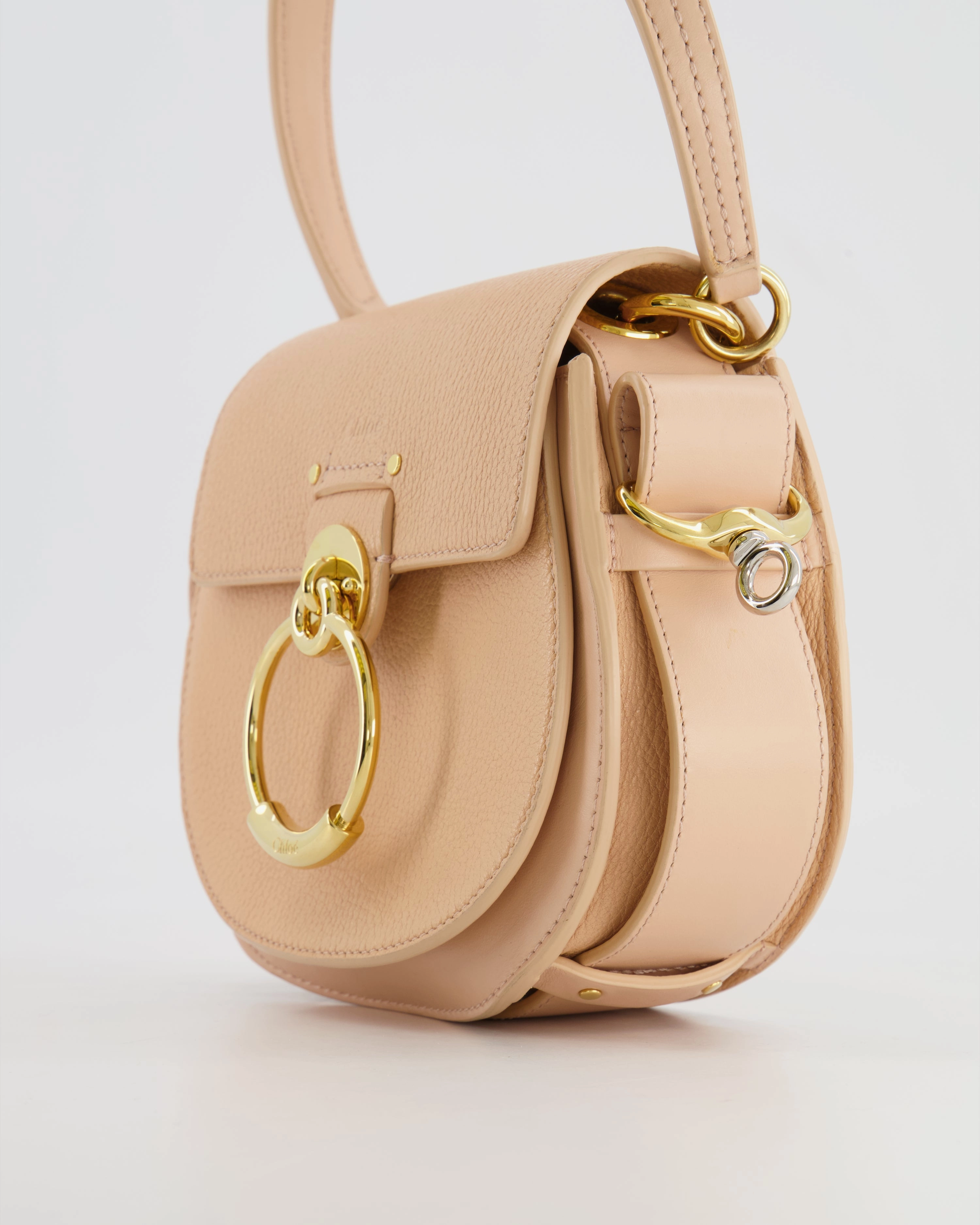 Chlo Small Beige Leather Tess Shoulder Bag with Gold Hardware RRP 1,790