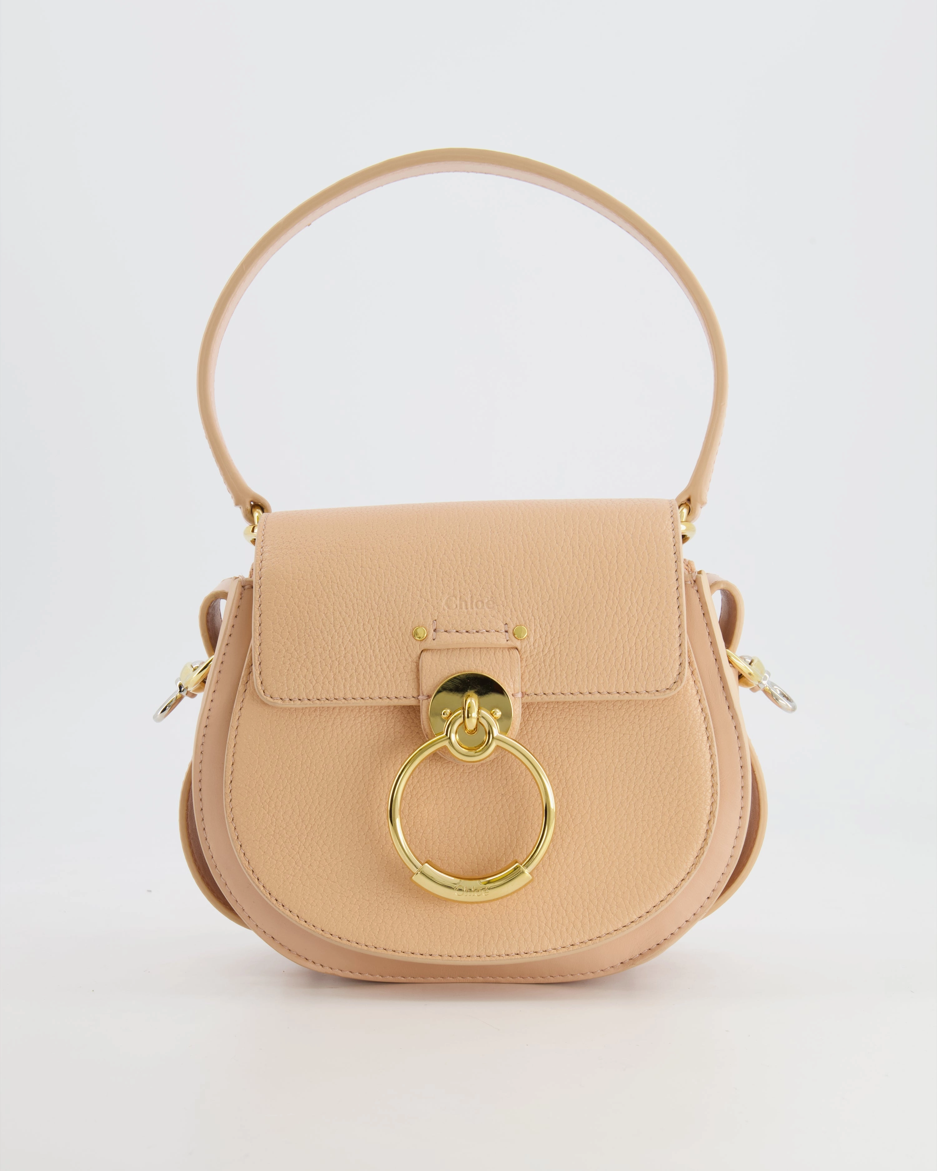 Chlo Small Beige Leather Tess Shoulder Bag with Gold Hardware RRP 1,790