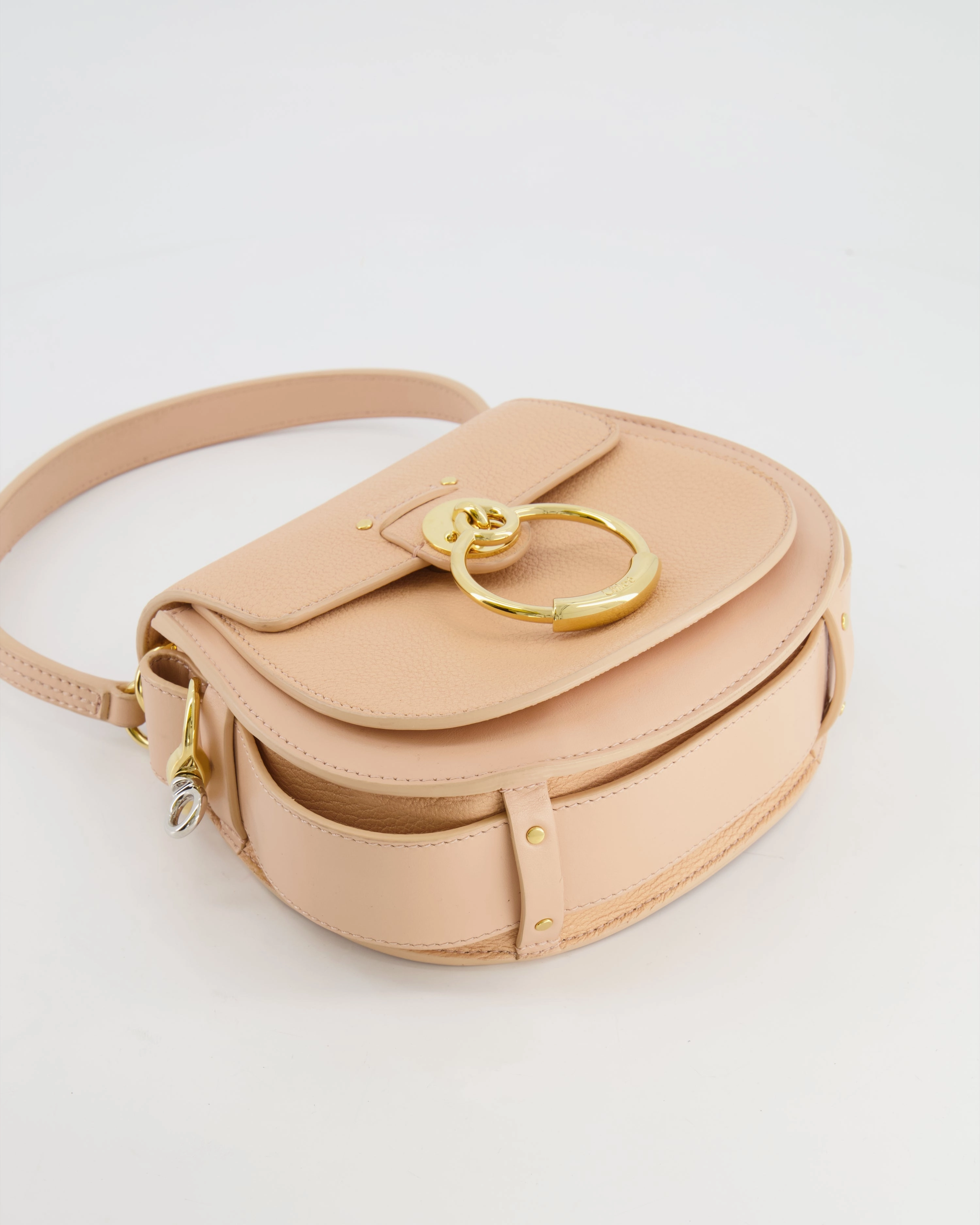 Chlo Small Beige Leather Tess Shoulder Bag with Gold Hardware RRP 1,790