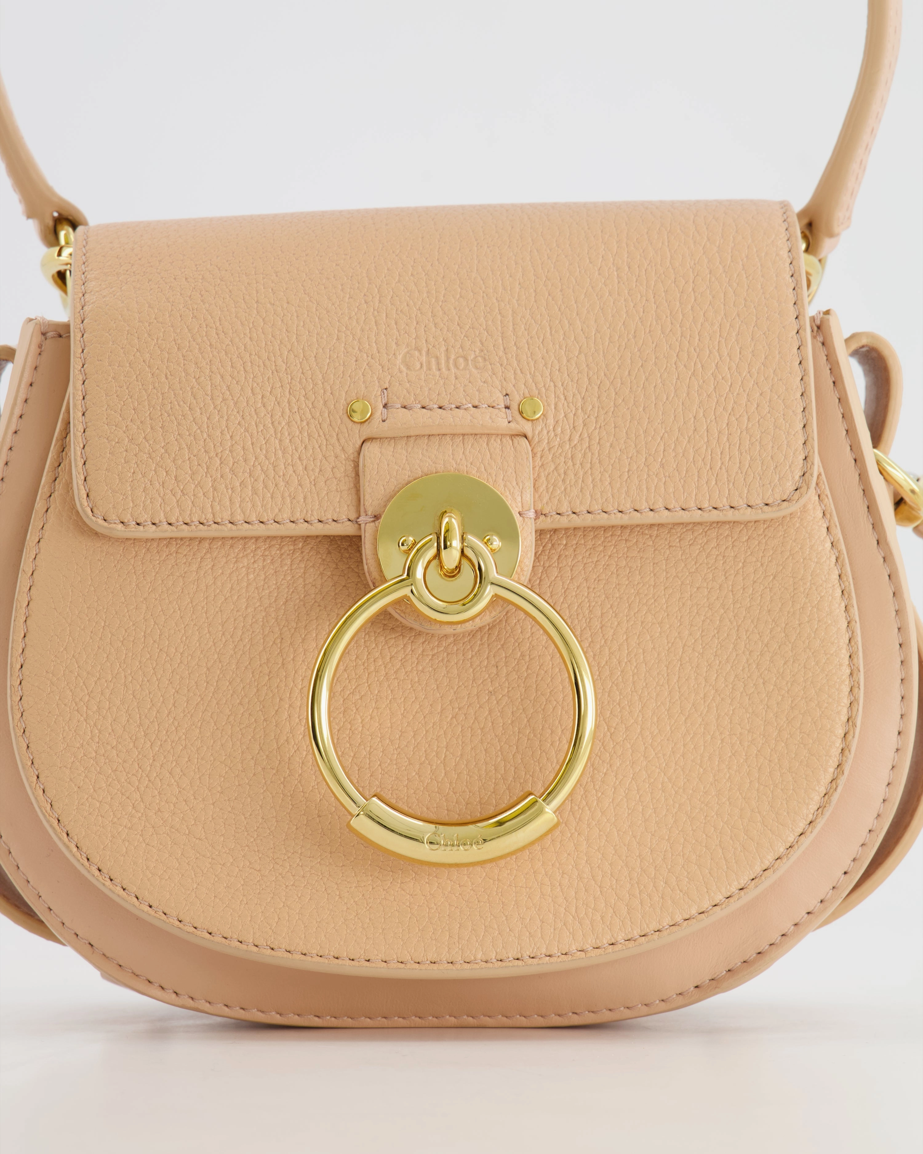 Chlo Small Beige Leather Tess Shoulder Bag with Gold Hardware RRP 1,790
