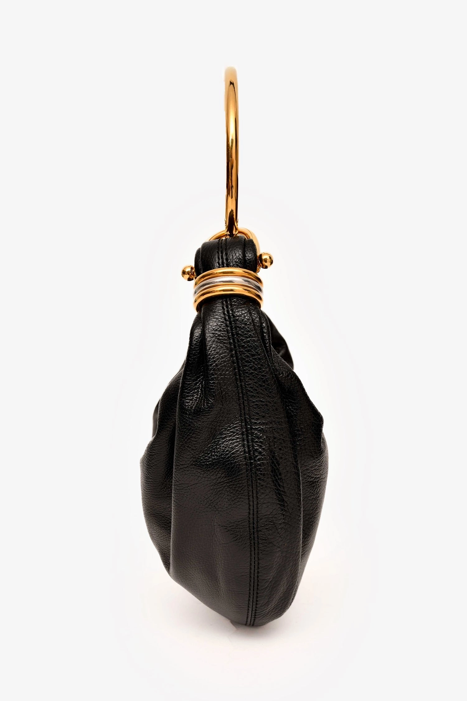 Chloe 2024 Black Leather Small Bracelet Bag