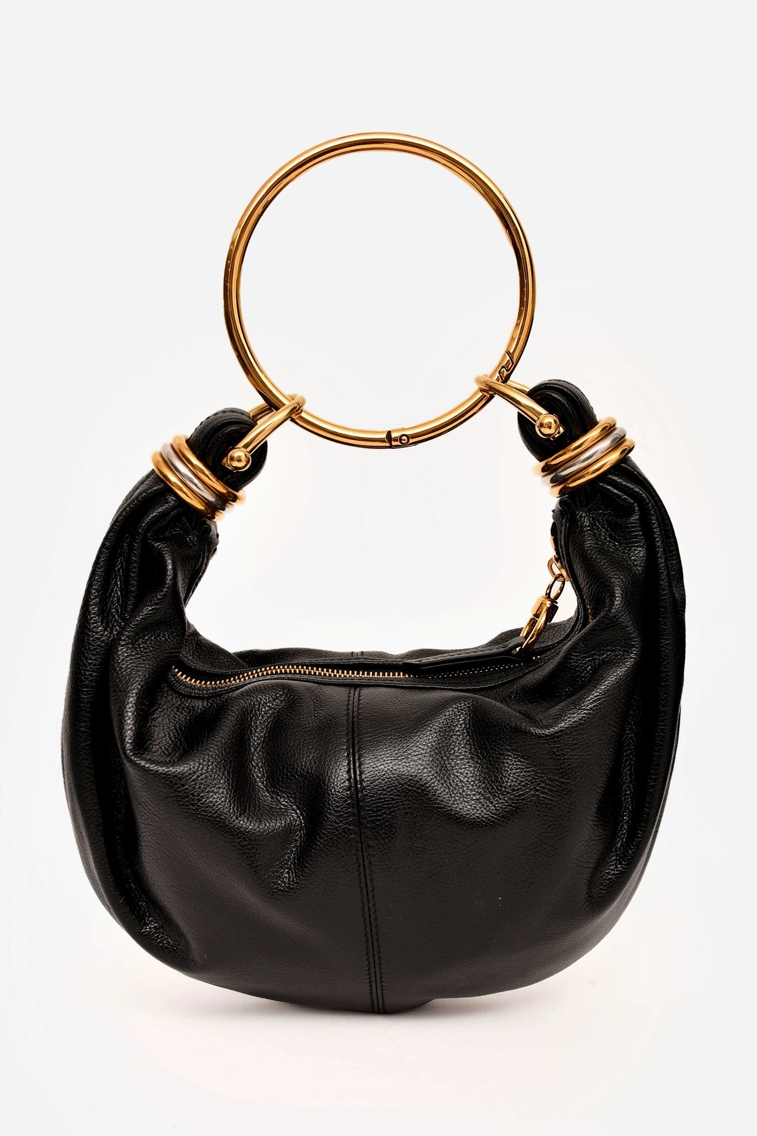 Chloe 2024 Black Leather Small Bracelet Bag