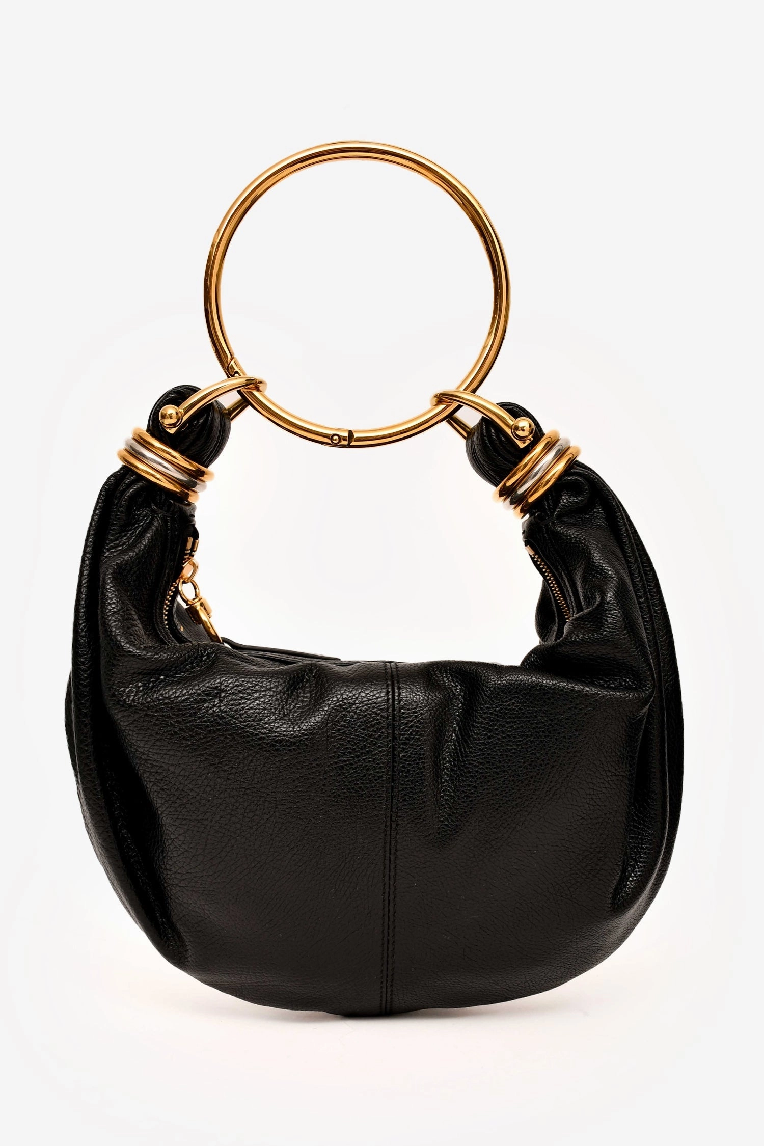 Chloe 2024 Black Leather Small Bracelet Bag