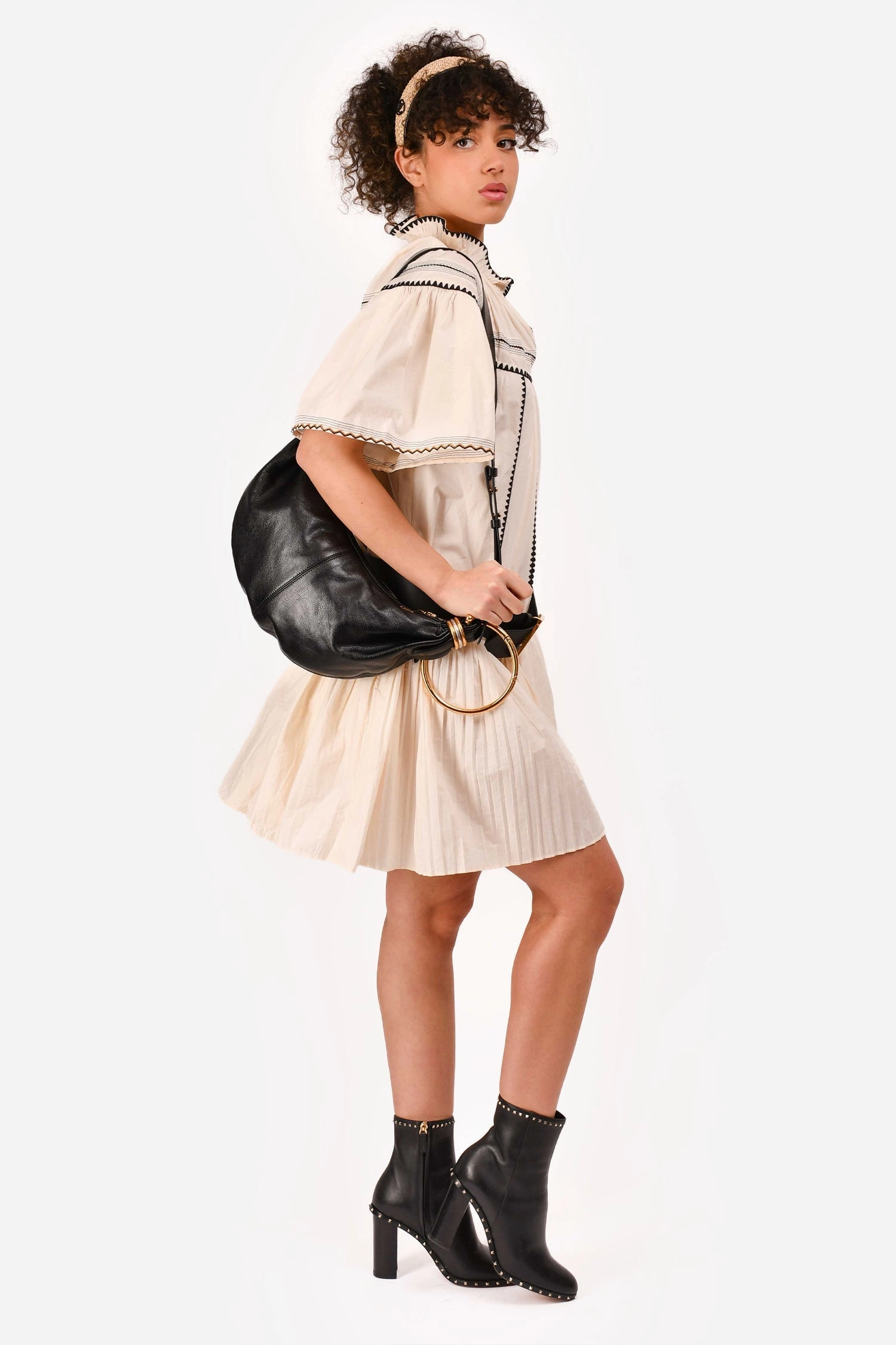 Chloe 2024 Black Leather Small Bracelet Bag