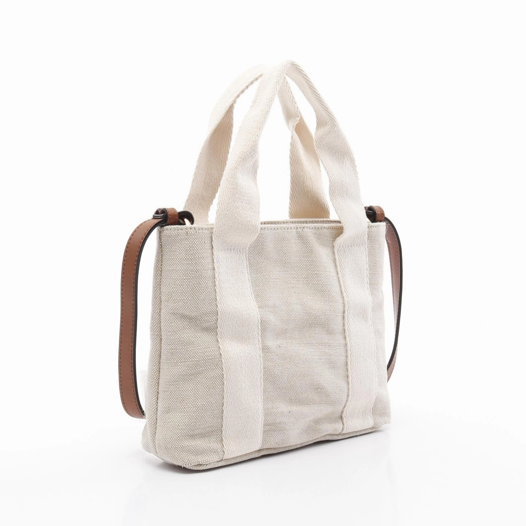 Chloe Canvas Tote Bag Beige