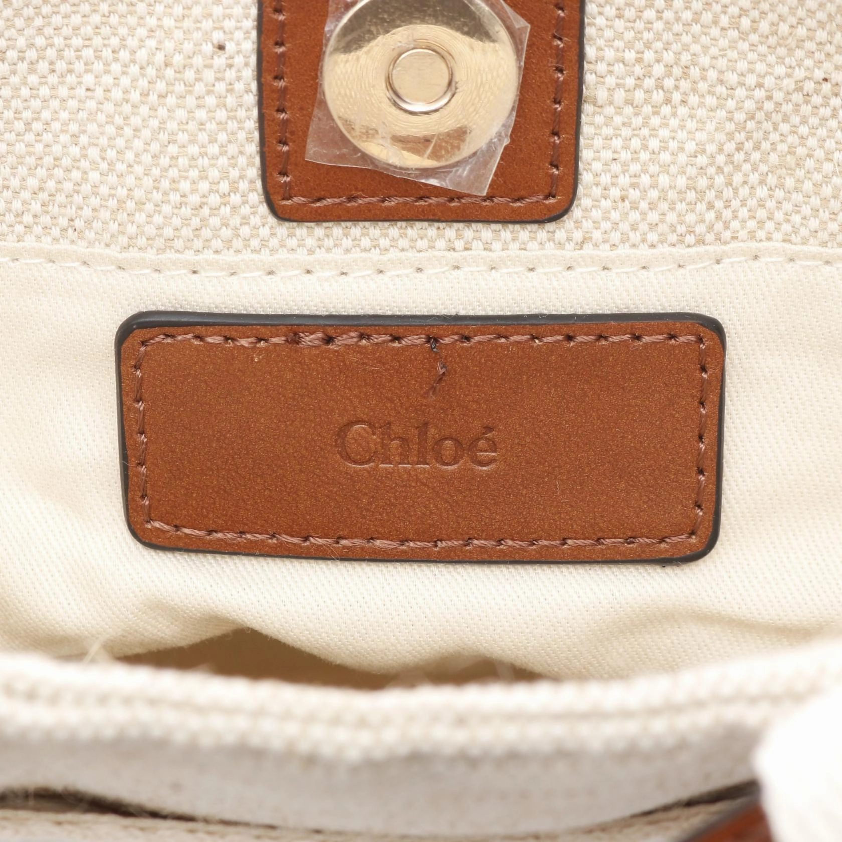 Chloe Canvas Tote Bag Beige