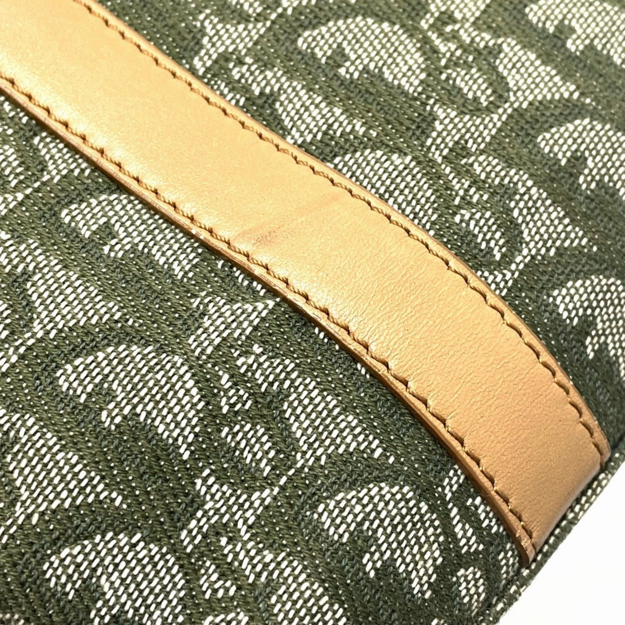 Christian Dior Canvas Leather Handbag Tote Bag (Pre-Owned)