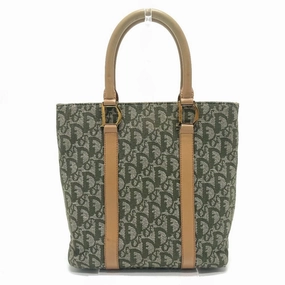 Christian Dior Canvas Leather Handbag Tote Bag (Pre-Owned)
