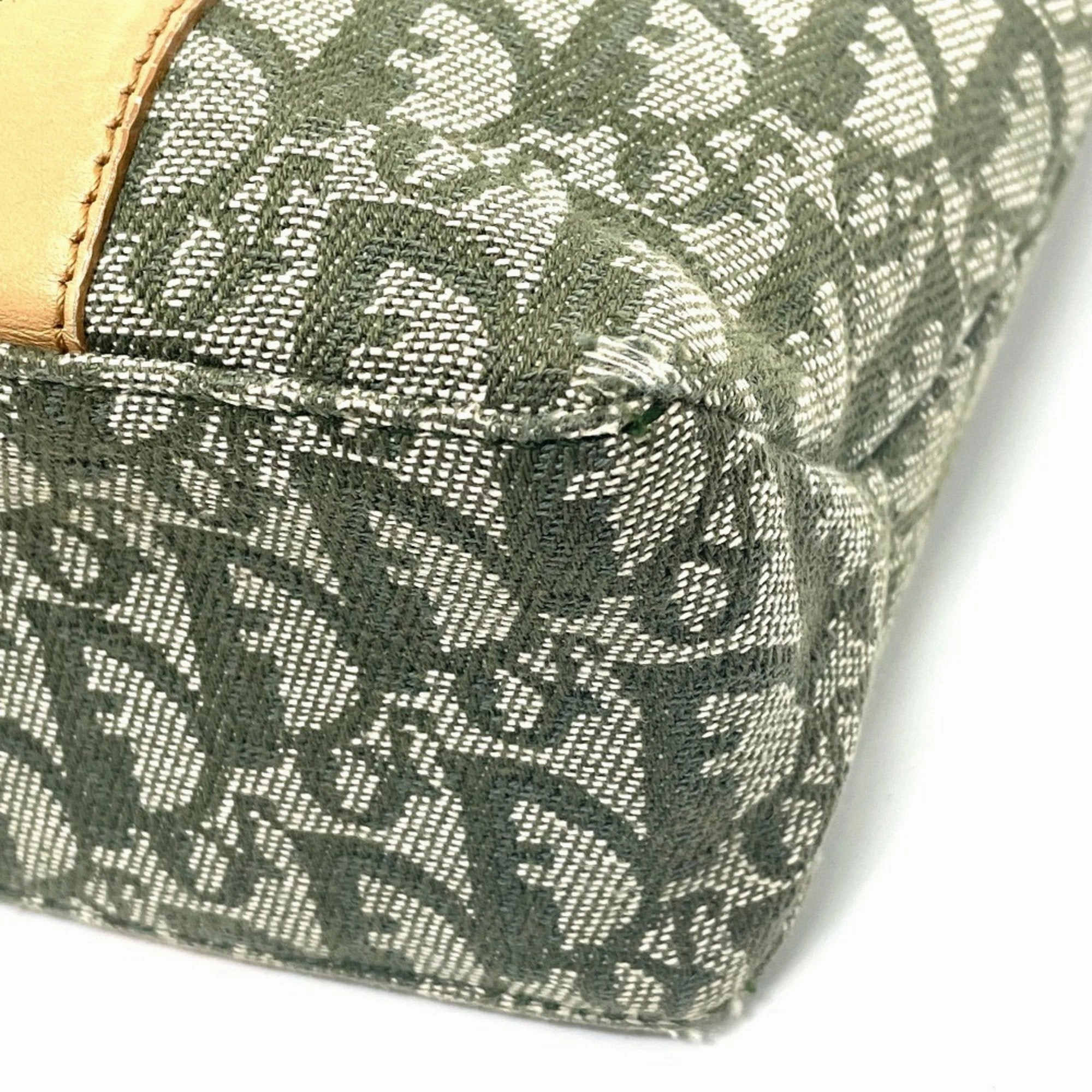 Christian Dior Canvas Leather Handbag Tote Bag (Pre-Owned)