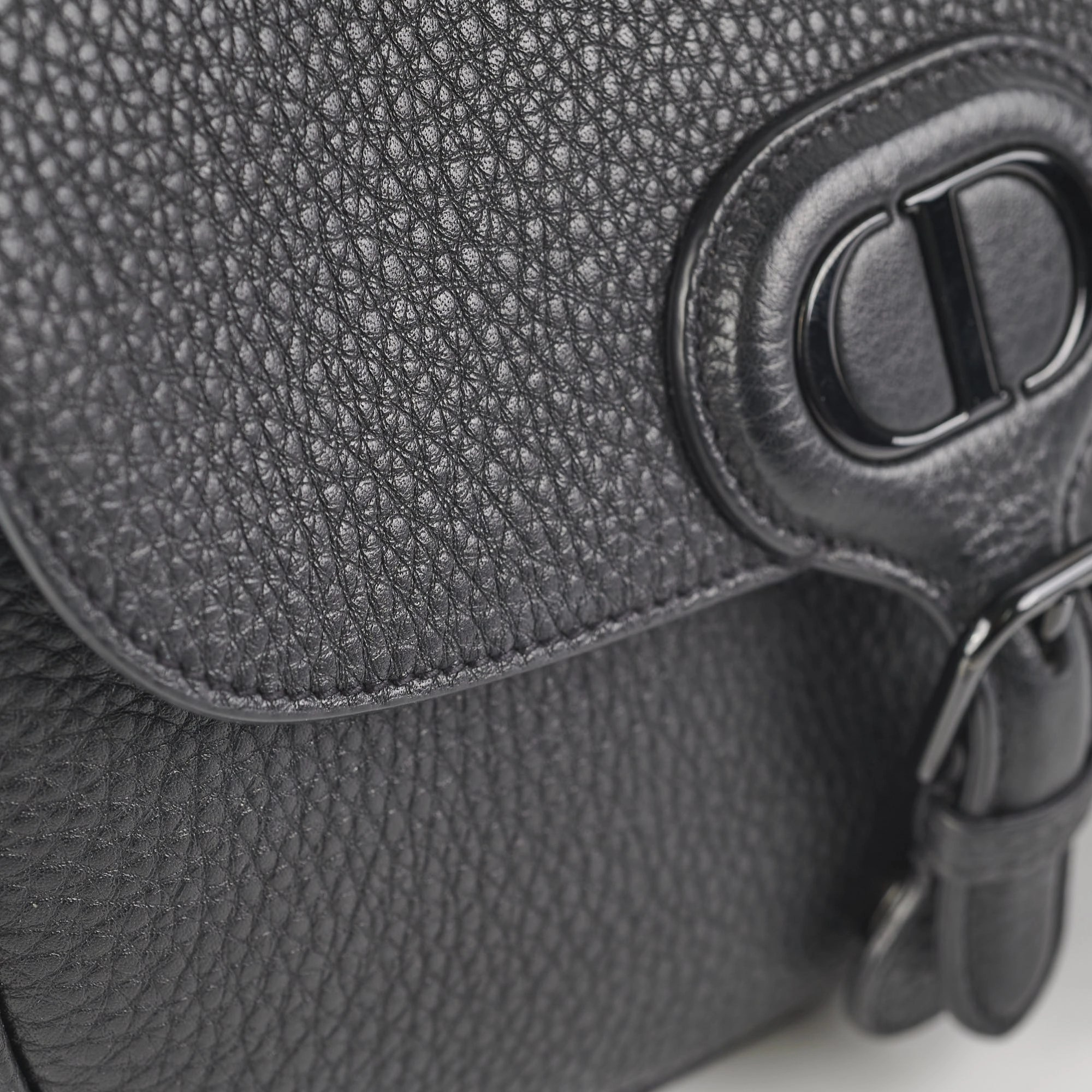Christian Dior Grained Calfskin Medium Bobby Flap Black