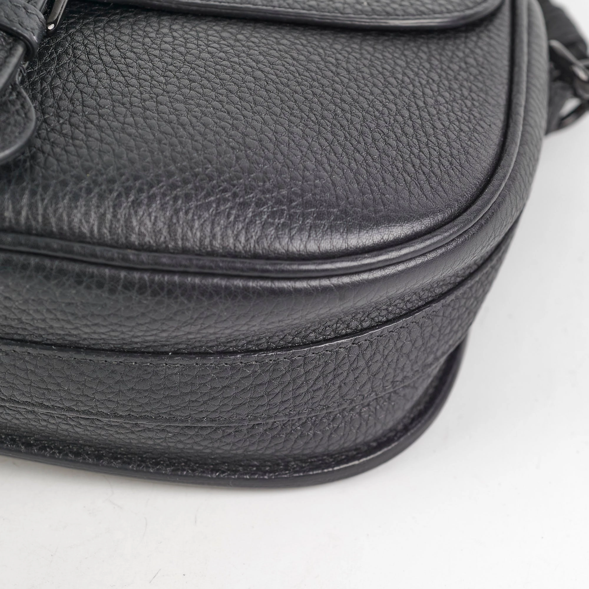 Christian Dior Grained Calfskin Medium Bobby Flap Black