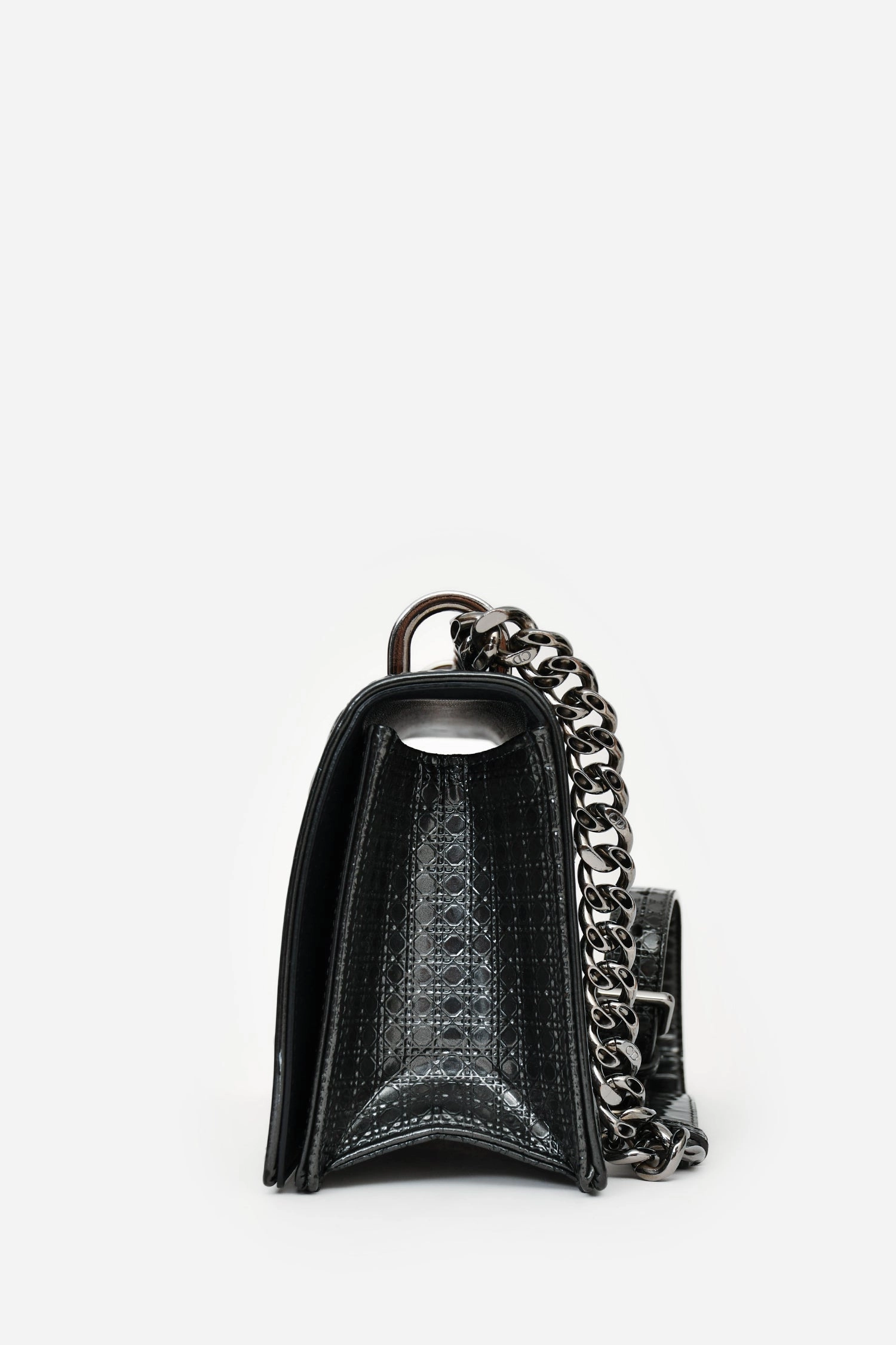 Christian Dior Grey Leather Small Diorama Shoulder Bag