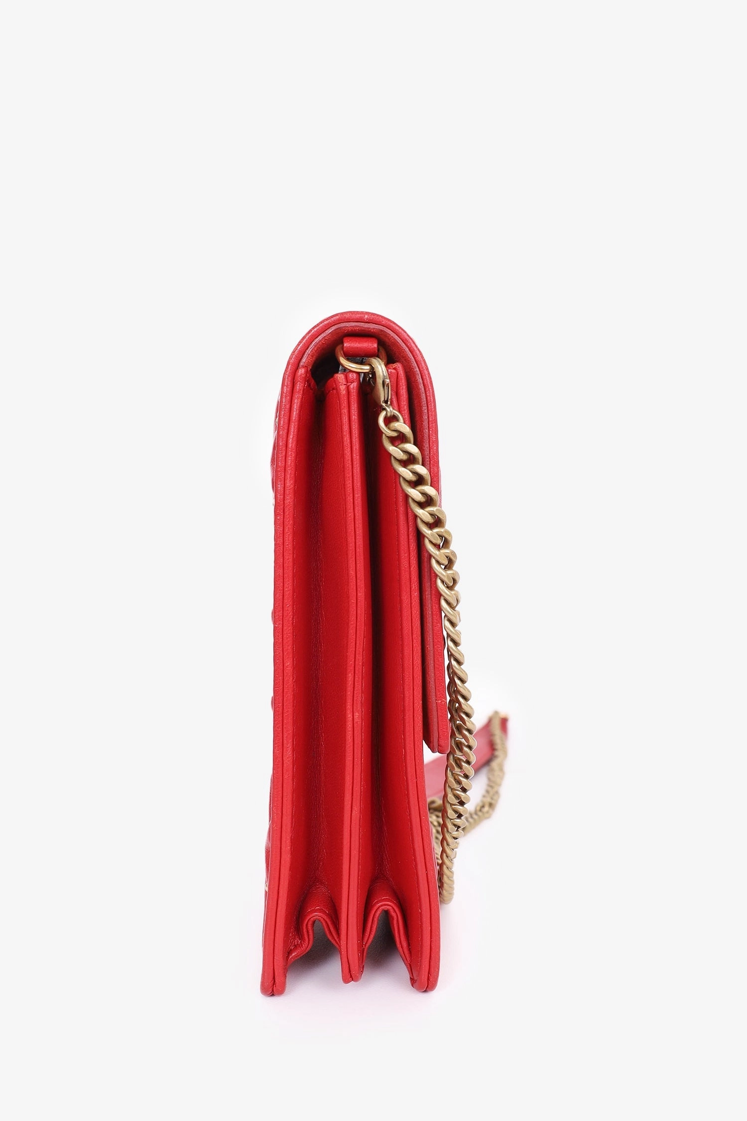 Christian Dior Red Leather Studded Diorama Vertical Crossbody Bag