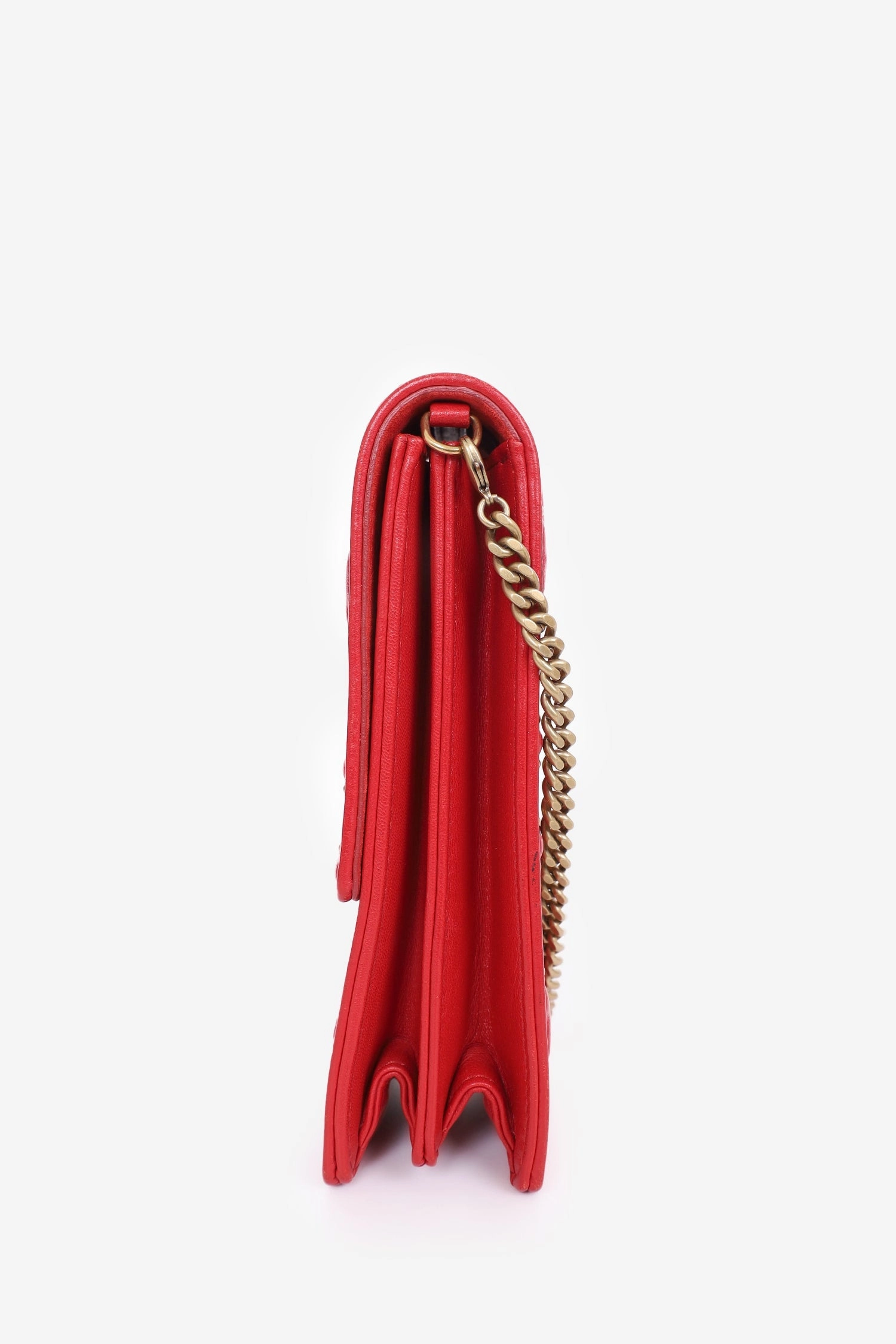 Christian Dior Red Leather Studded Diorama Vertical Crossbody Bag