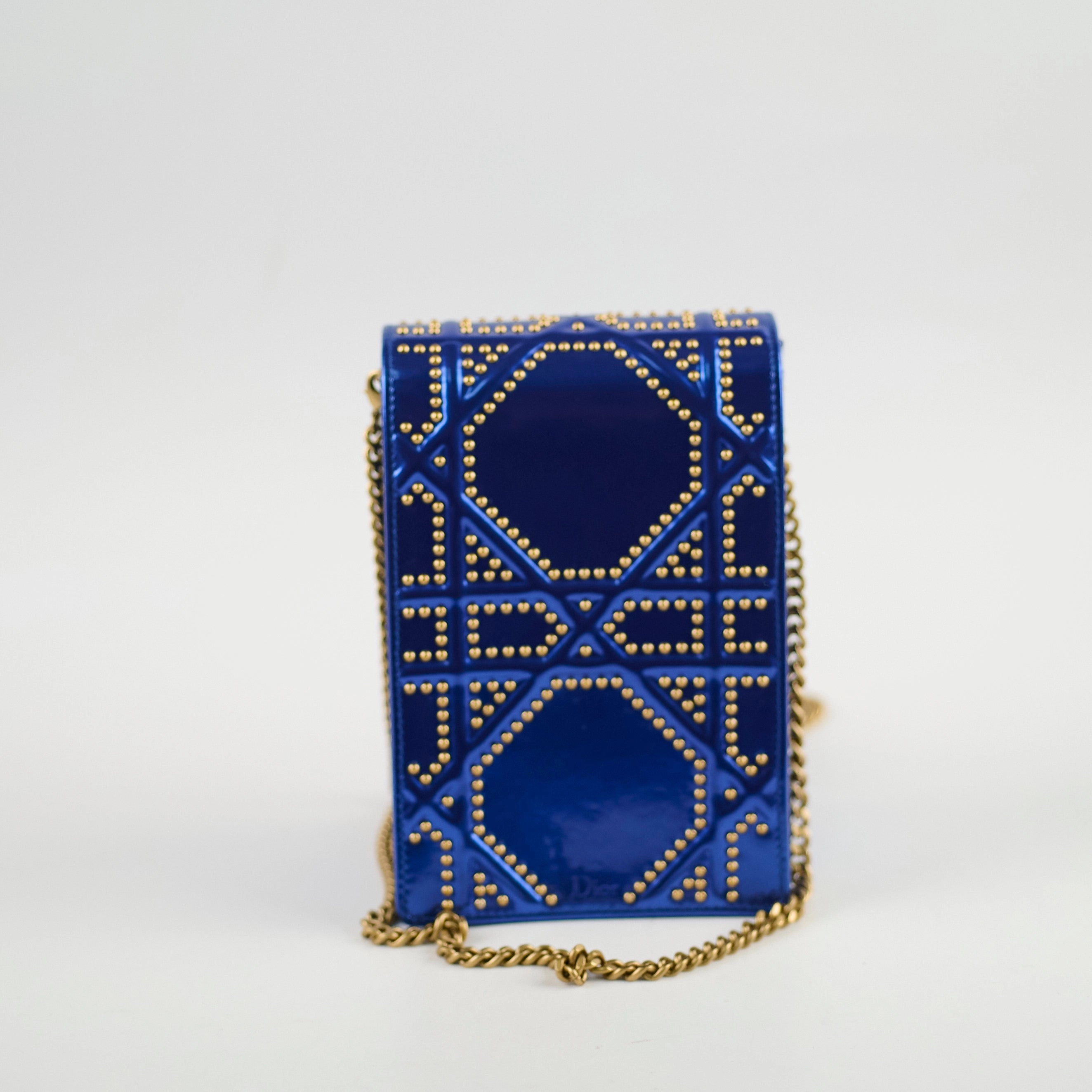 Christian Dior Vertical Diorama Metallic Blue
