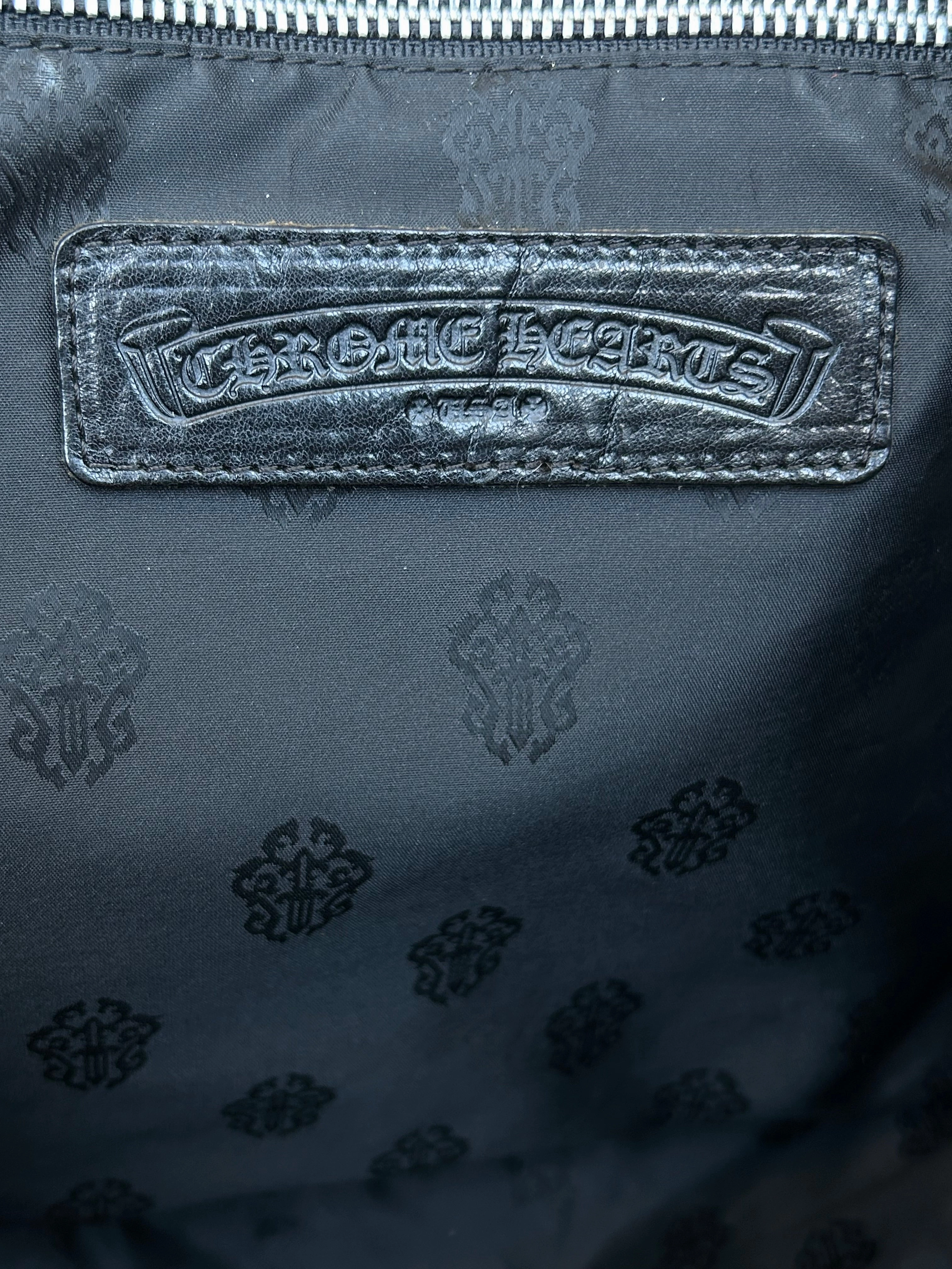 Chrome Hearts Black Multicolor Cross Patch Tote Bag