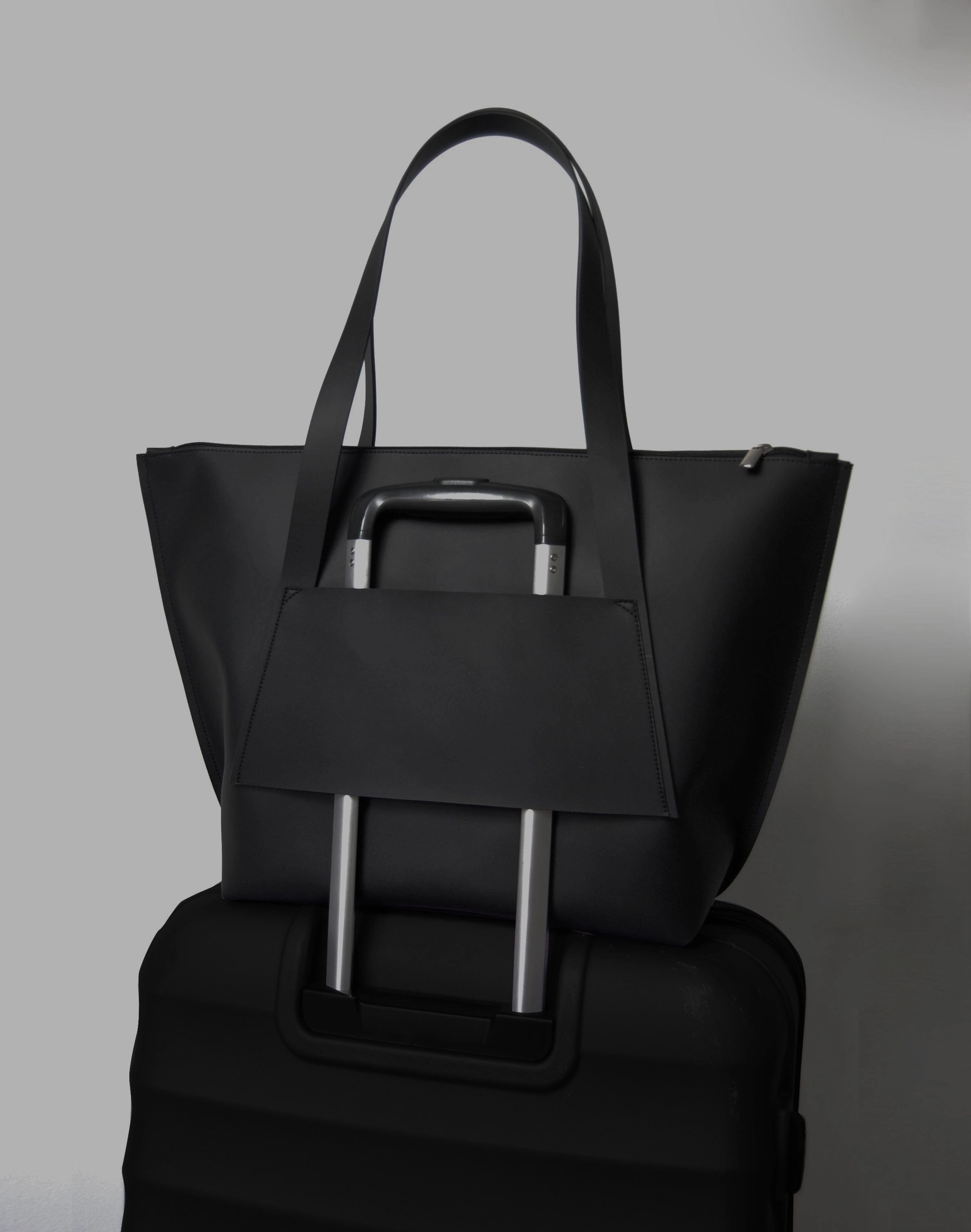 City Shopper Vegan Corn Leather Tote Bag | Black