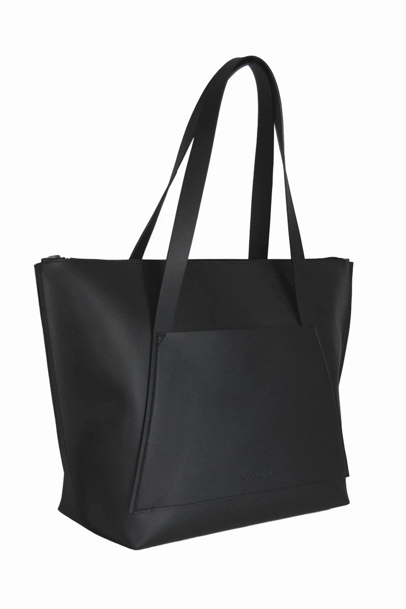 City Shopper Vegan Corn Leather Tote Bag | Black