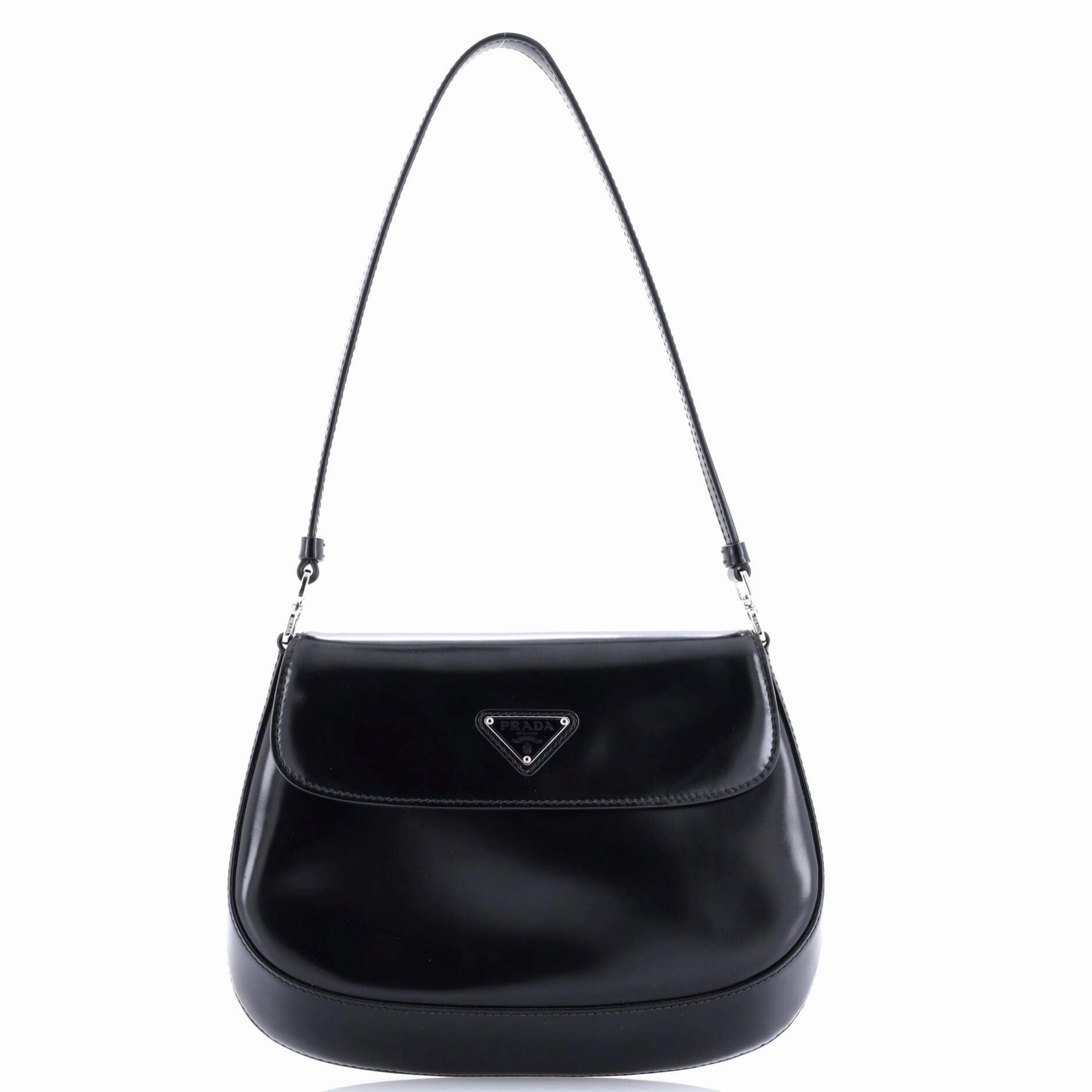 Cleo Flap Shoulder Bag Spazzolato Leather Small