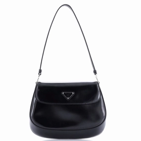 Cleo Flap Shoulder Bag Spazzolato Leather Small
