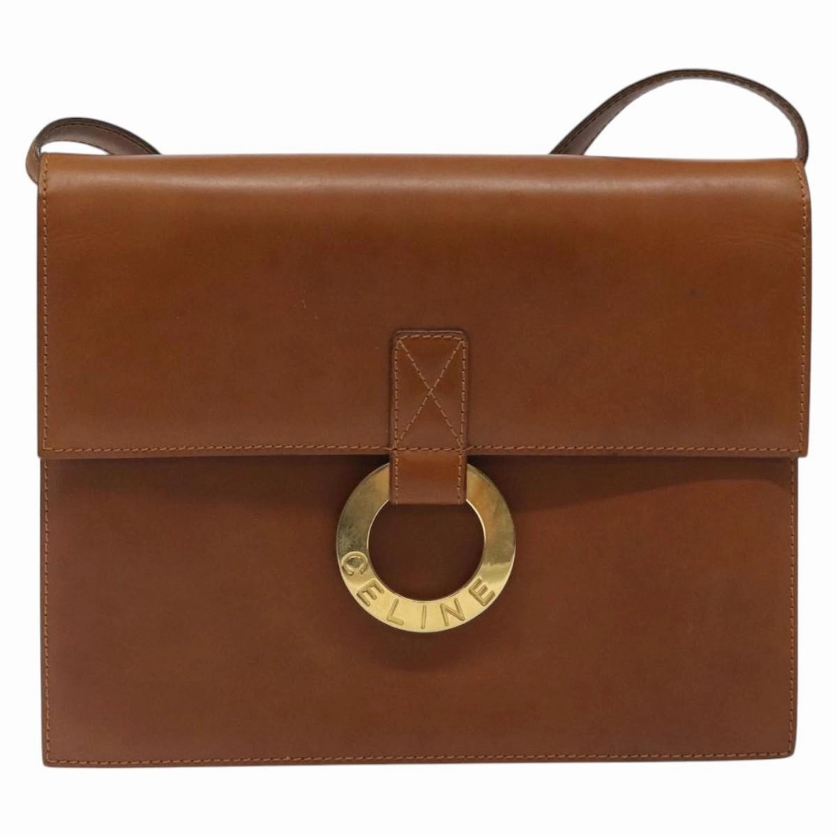 Cline Logo Du Cercle Leather Shoulder Bag (Pre-Owned)