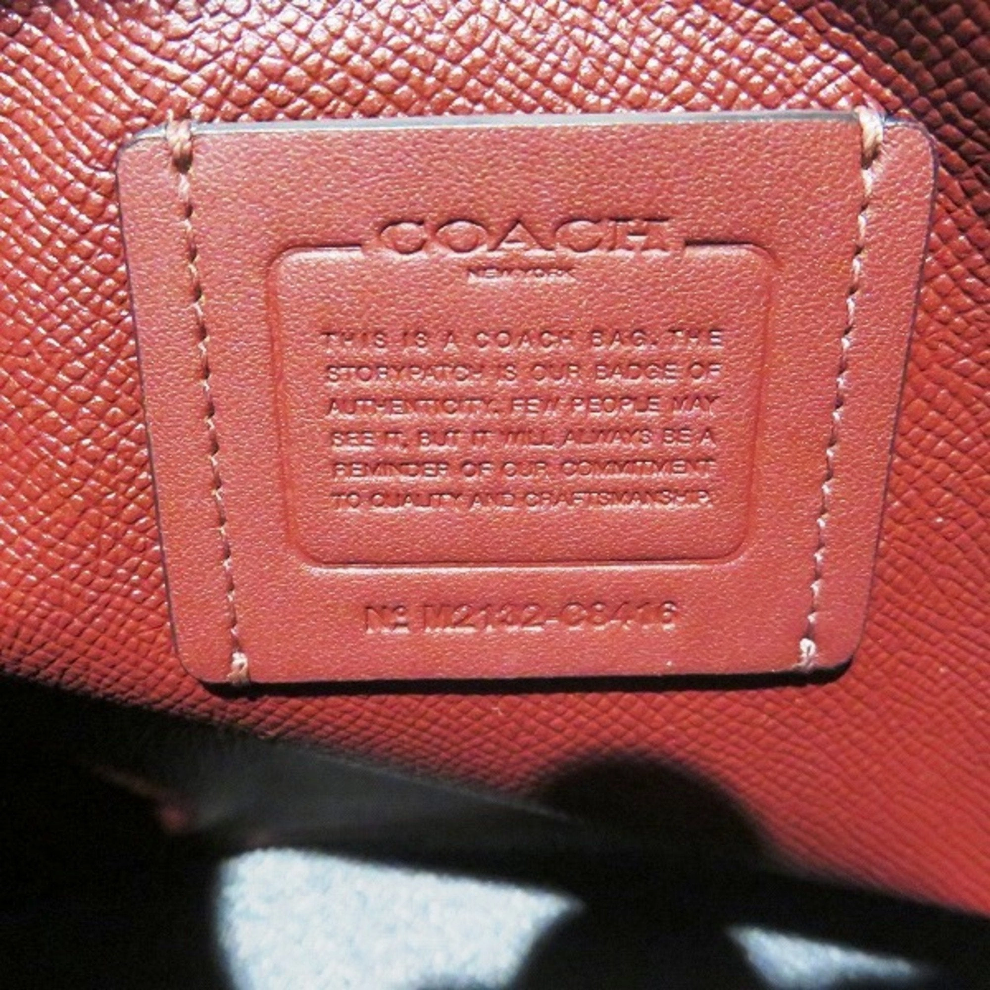 Coach blue Navy Canvas Leather Handbag Tote Bag (Pre-Owned)