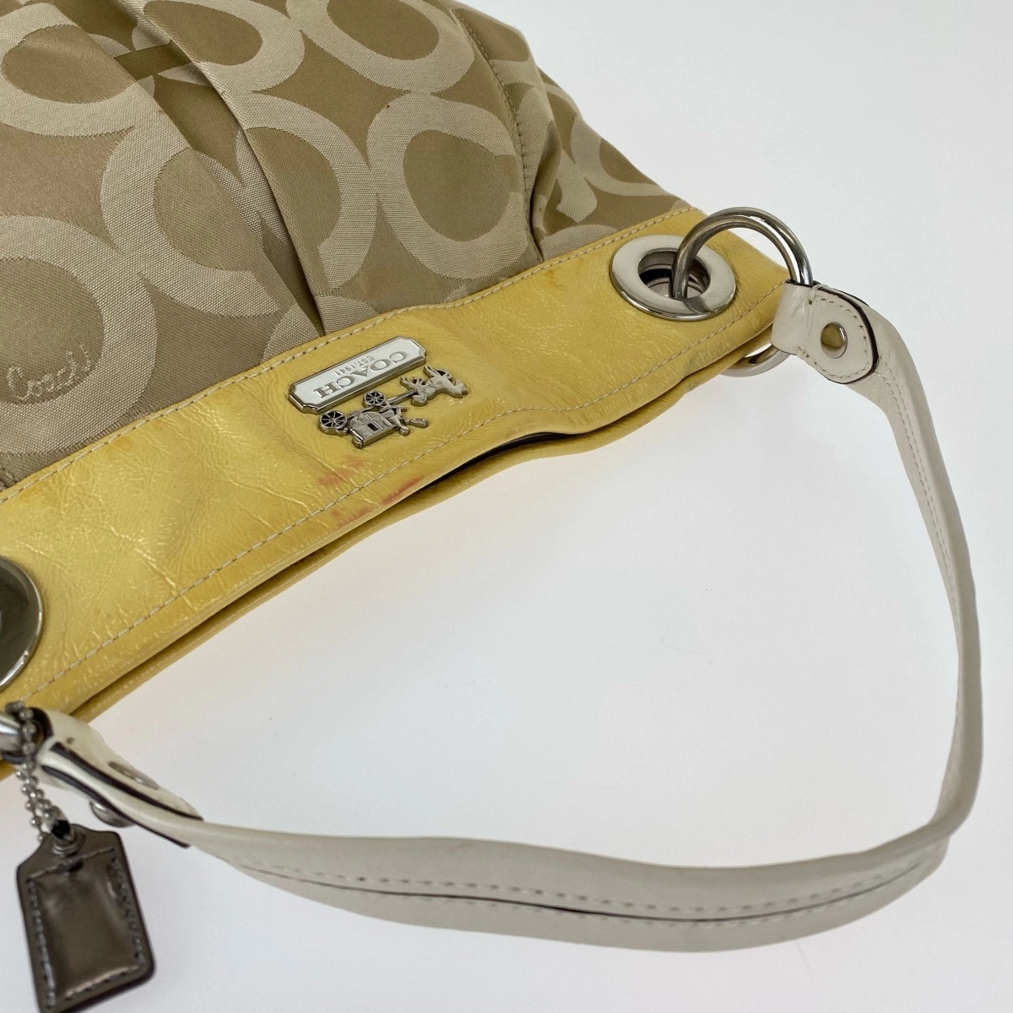Coach Canvas Leather Handbag Shoulder Bag (Pre-Owned)