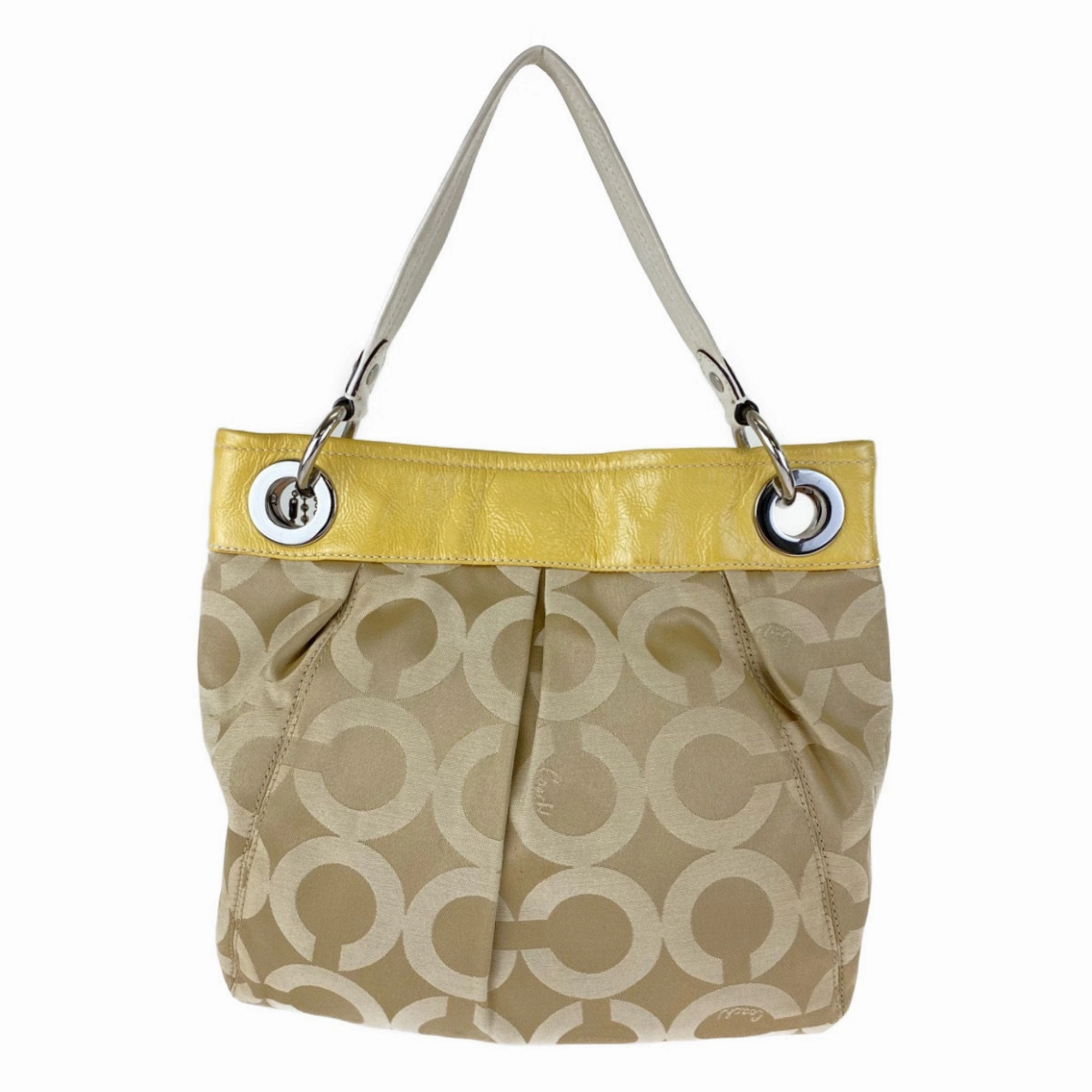 Coach Canvas Leather Handbag Shoulder Bag (Pre-Owned)