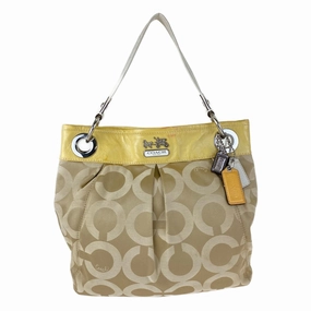Coach Canvas Leather Handbag Shoulder Bag (Pre-Owned)