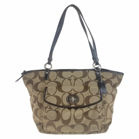 Coach  Canvas Leather Shoulder Bag Tote Bag (Pre-Owned)
