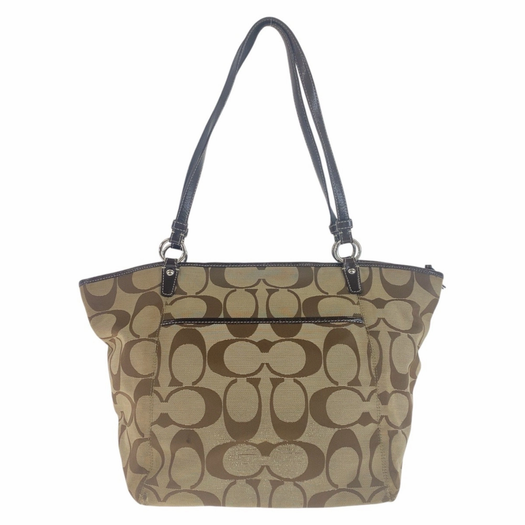 Coach  Canvas Leather Shoulder Bag Tote Bag (Pre-Owned)