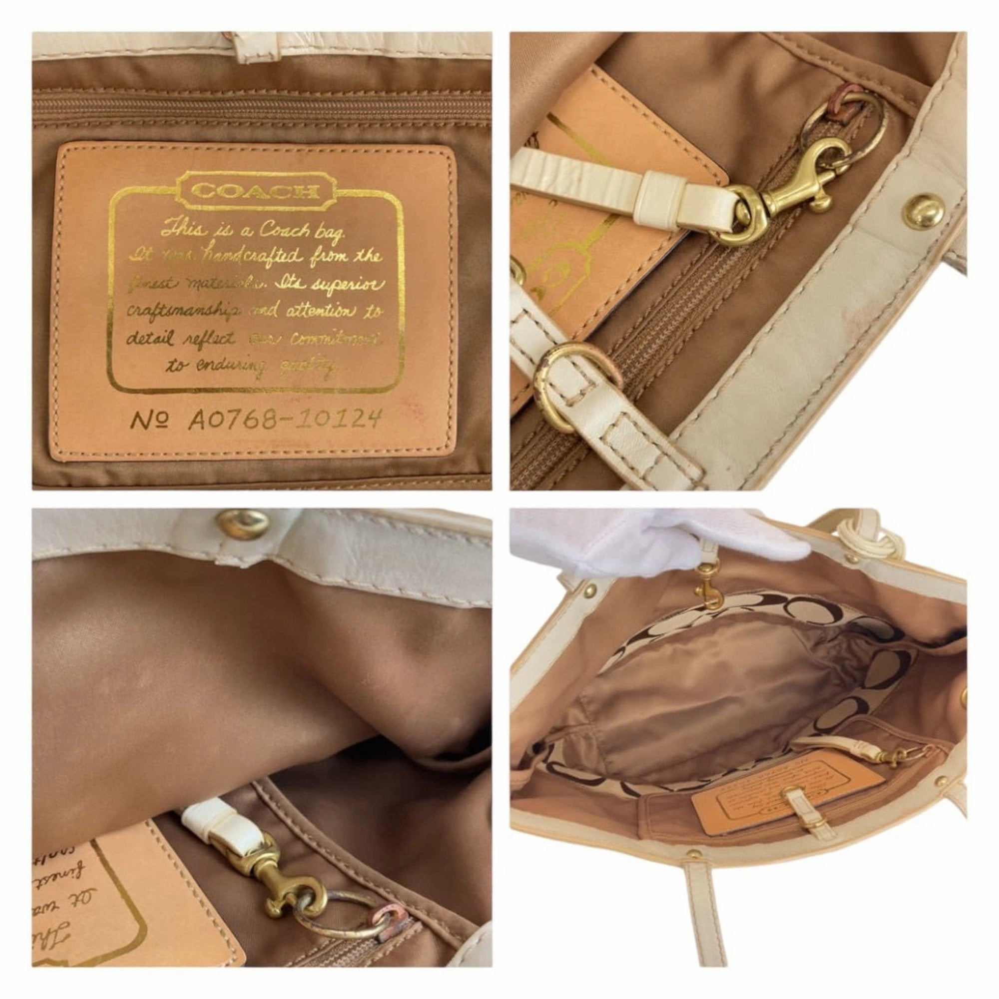 Coach  Canvas Leather Shoulder Bag Tote Bag (Pre-Owned)