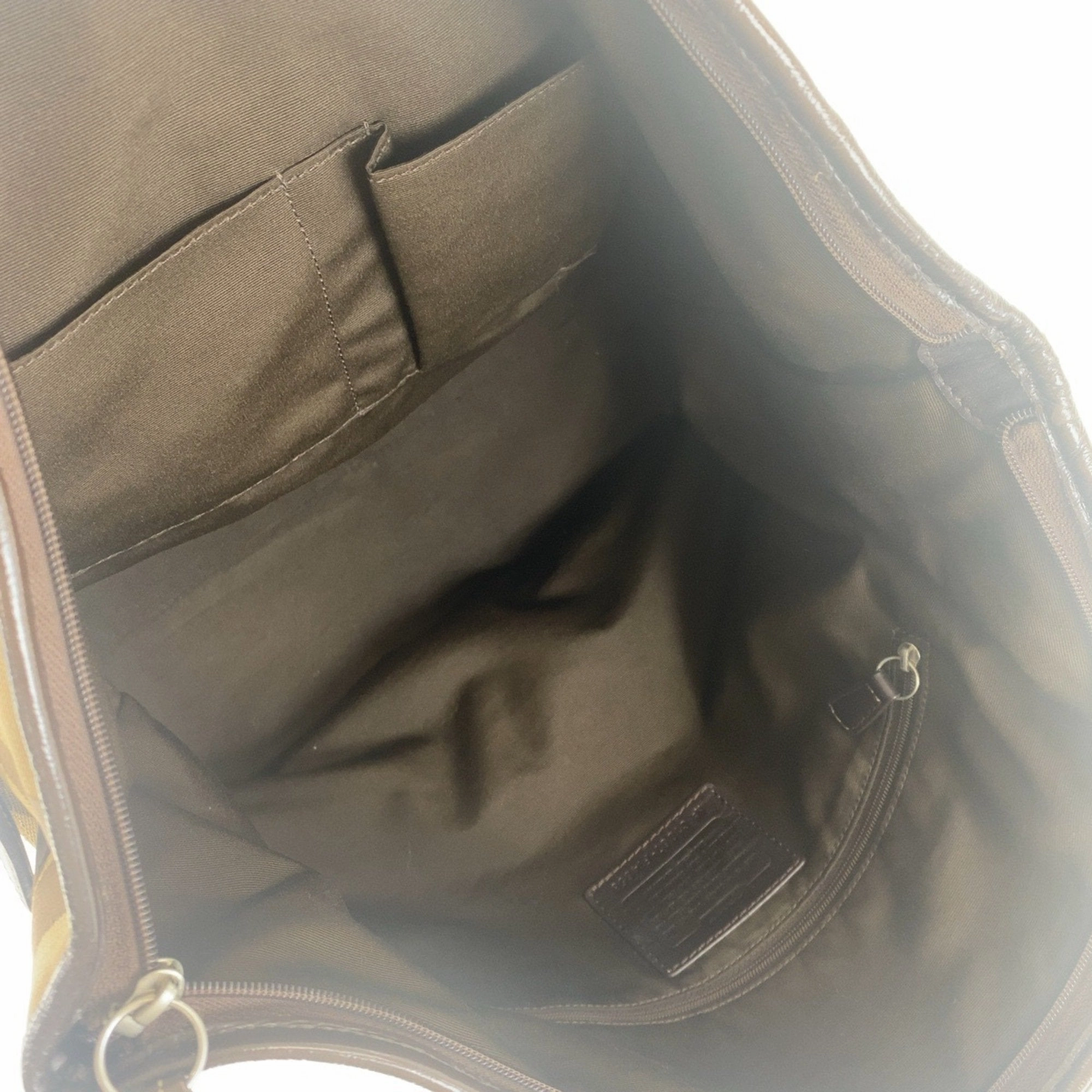 Coach  Canvas Leather Shoulder Bag Tote Bag (Pre-Owned)